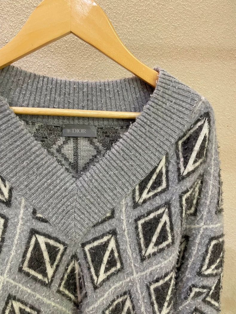 Dior Dior CD Print V-Neck Knit Sweater M Size US M / EU 48-50 / 2 - 5 Thumbnail