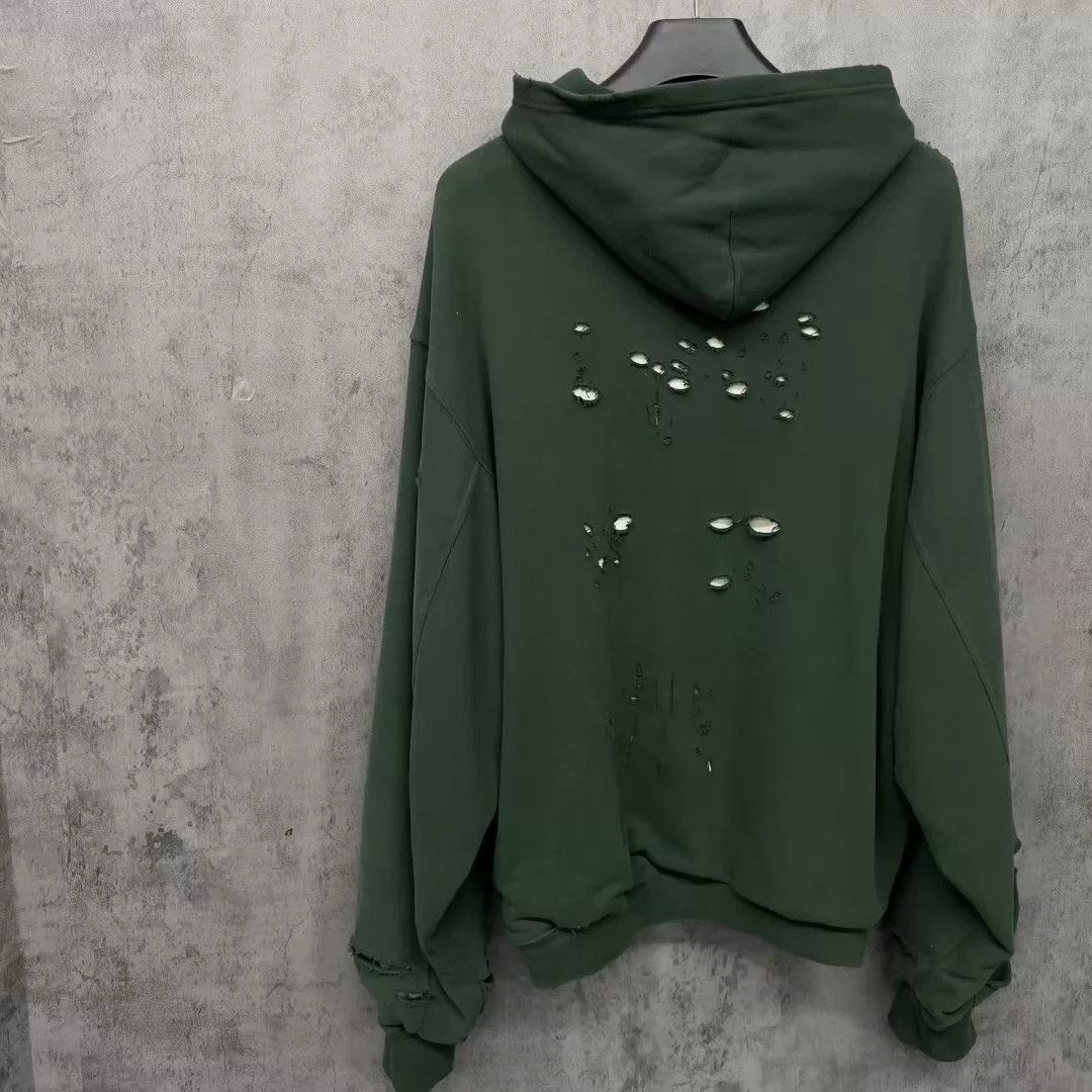 Balenciaga Balenciaga Distressed Logo Hoodie Sweatshirt Size US XXS / EU 40 - 3 Thumbnail
