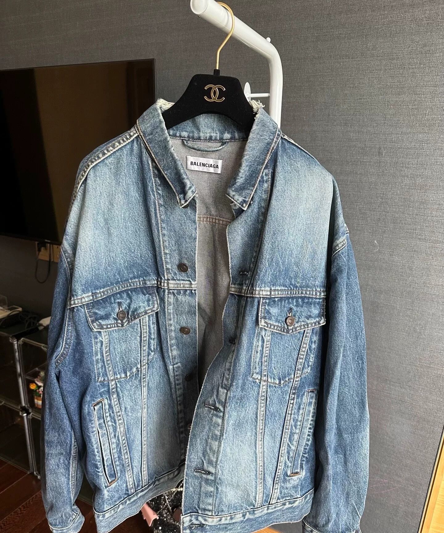 Balenciaga Balenciaga Classic Logo Denim Jacket Size US XS / EU 42 / 0 - 2 Thumbnail