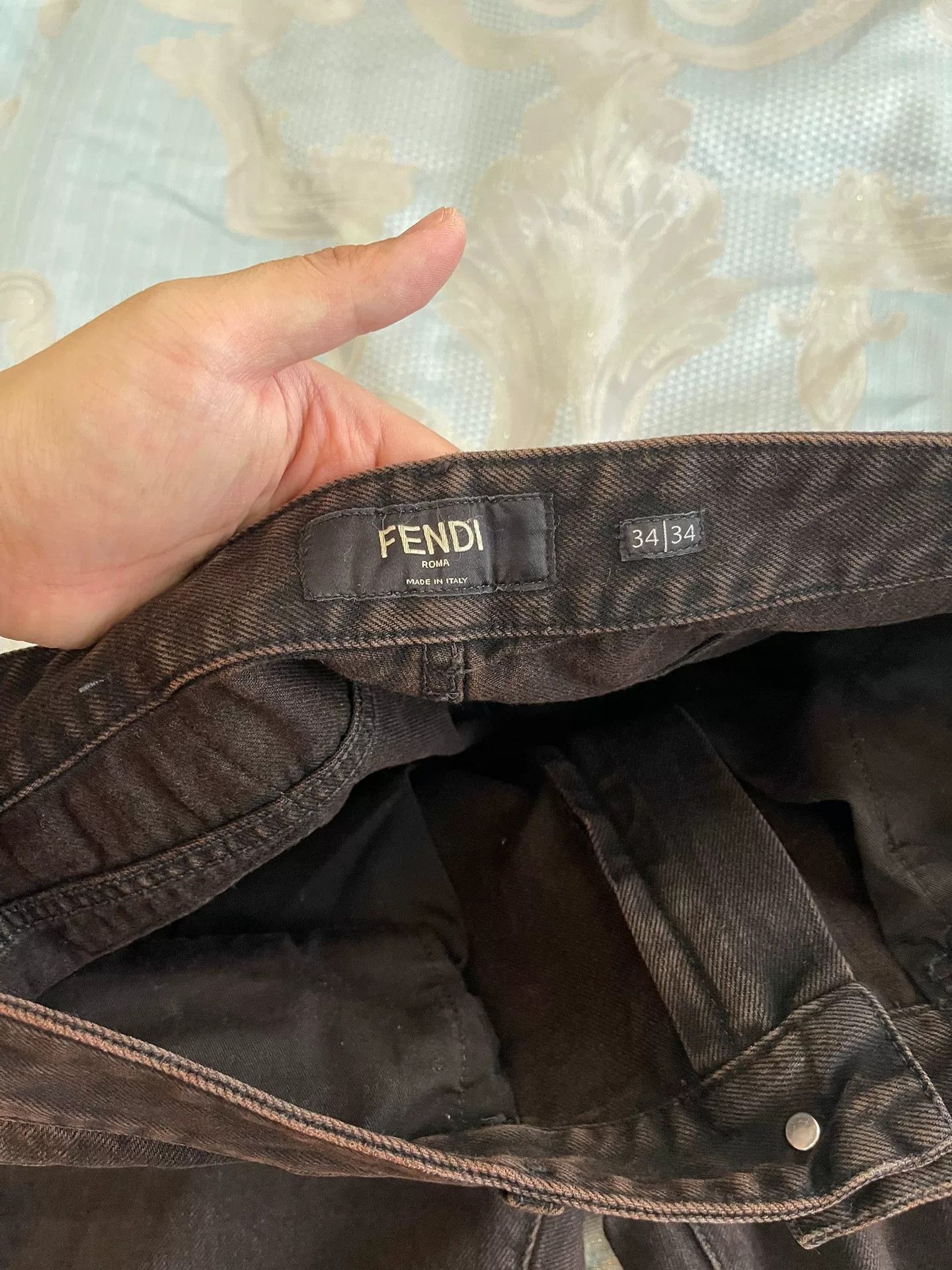 Fendi fendi dark brown jeans with logo accents Size US 34 / EU 50 - 5 Thumbnail