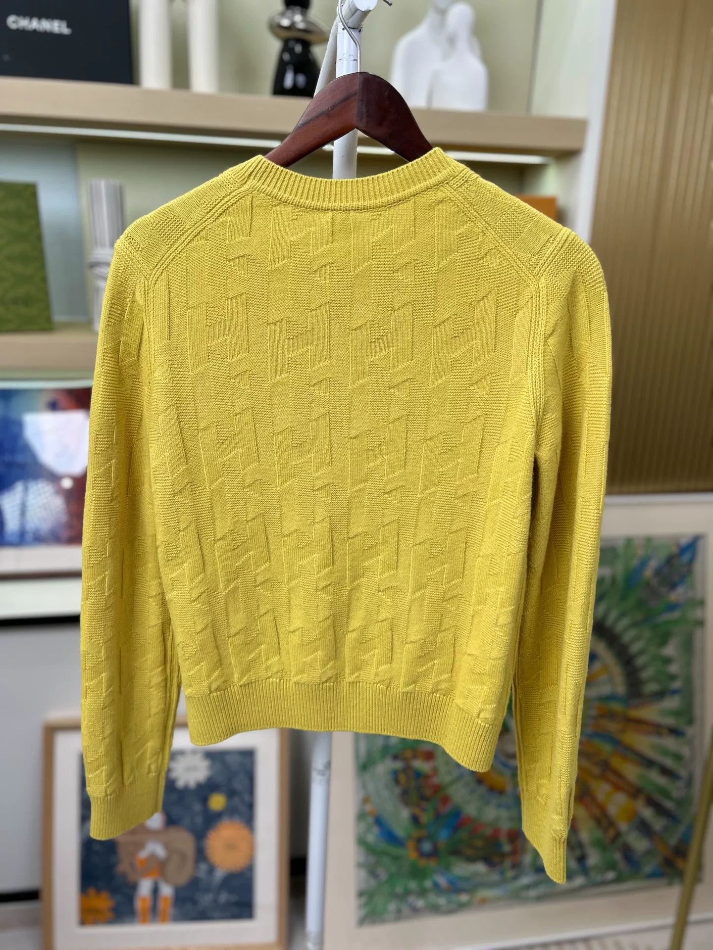 Hermes Hermes Yellow Wool Crewneck Sweater Size US M / EU 48-50 / 2 - 2 Thumbnail