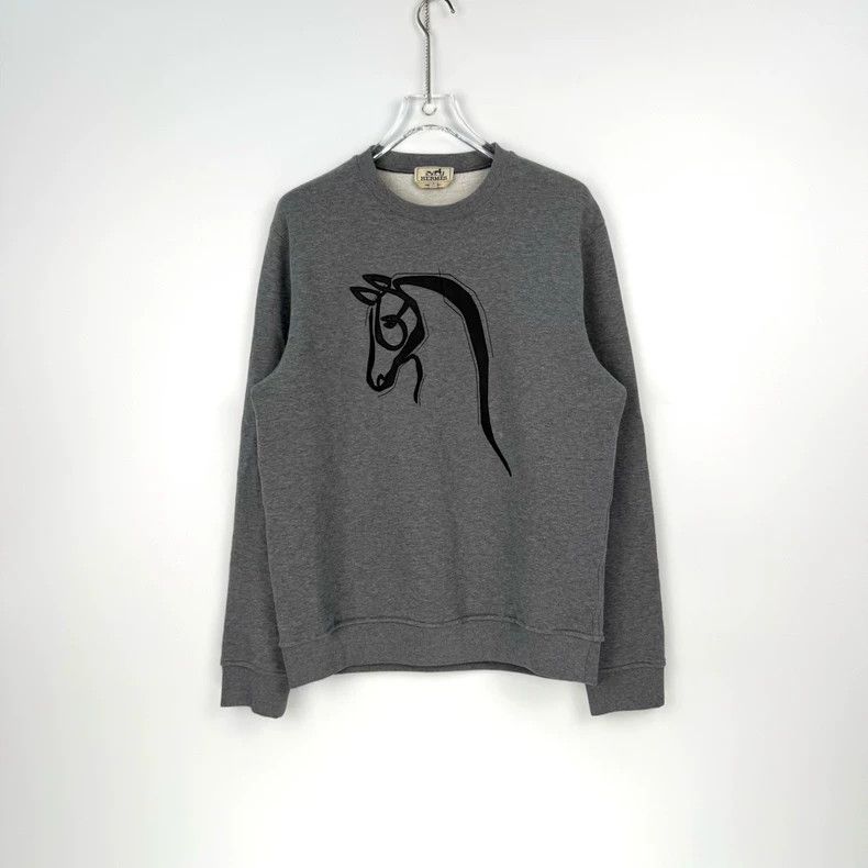 Hermes Hermes Gray Horse Head Sweatshirt L Size US L / EU 52-54 / 3 - 3 Thumbnail
