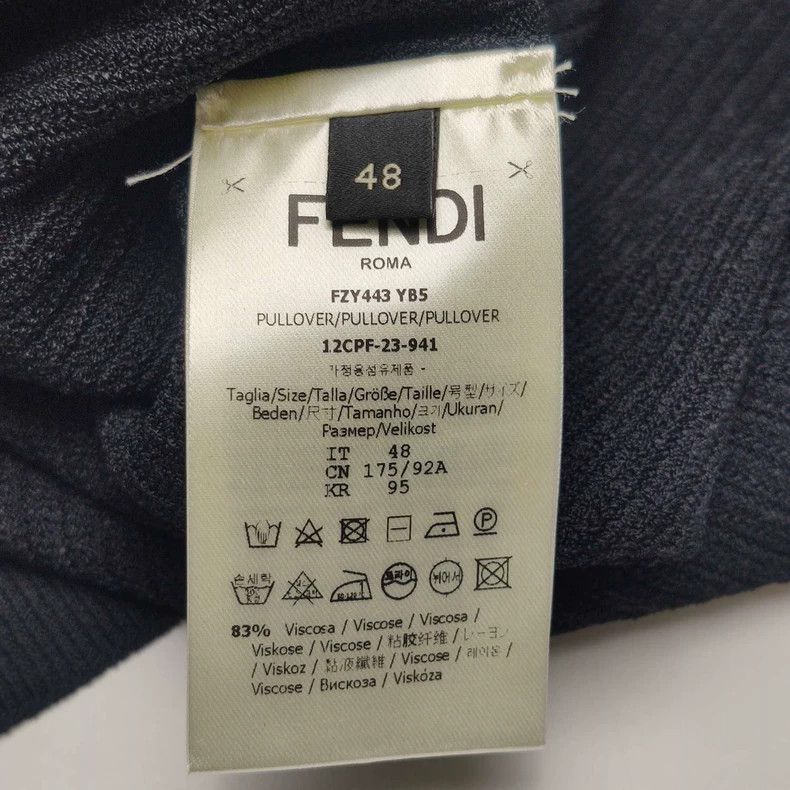 Fendi Fendi Solid Color Crewneck Knit Top Size US M / EU 48-50 / 2 - 8 Thumbnail