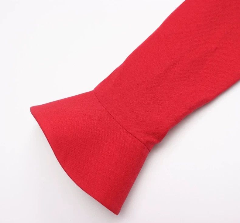 Valentino VALENTINO Red Long Sleeve Dress Size US M / EU 48-50 / 2 - 5 Thumbnail