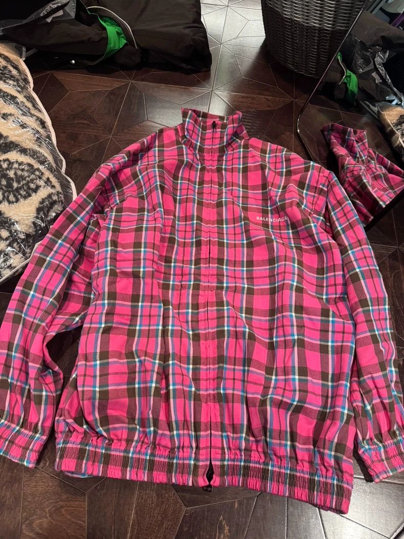 Balenciaga Balenciaga Pink Brown Plaid Jacket Size US XS / EU 42 / 0 - 2 Thumbnail