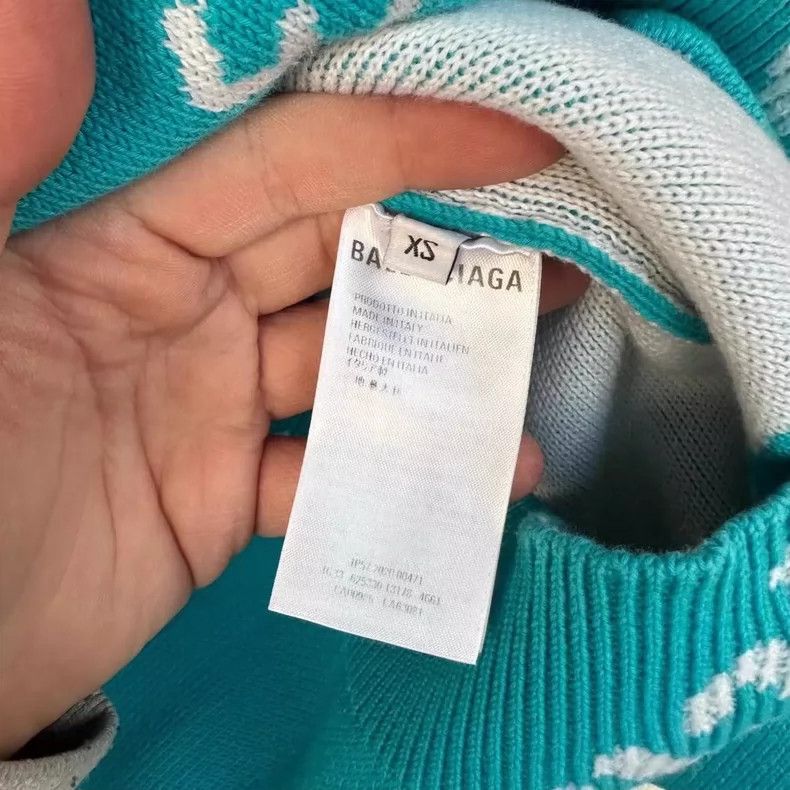 Balenciaga Balenciaga Blue Logo Print Cardigan OS XS Size US XS / EU 42 / 0 - 4 Thumbnail