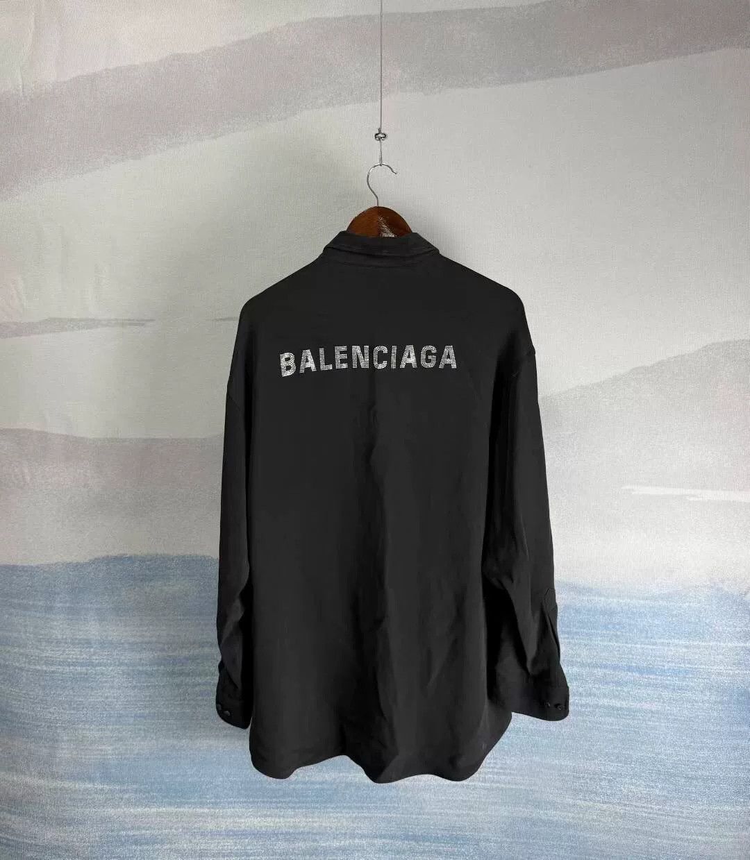Balenciaga Balenciaga Black Crystal Letter Shirt SS23 Size US M / EU 48-50 / 2 - 3 Thumbnail