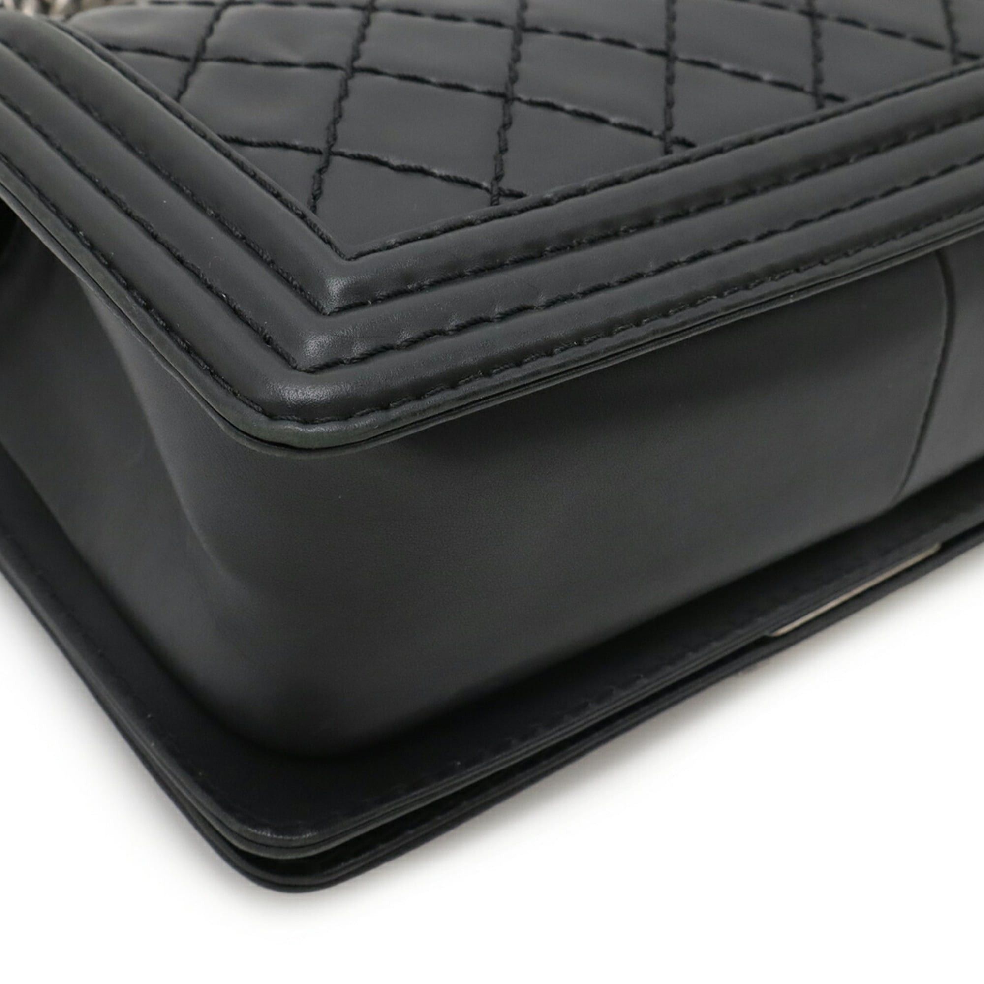 Chanel CHANEL Boy Chanel 25 Wild Stitch Matelasse Coco Mark Chain Shoulder Bag in Soft Calfskin, Black (A67086) Size ONE SIZE - 4 Thumbnail