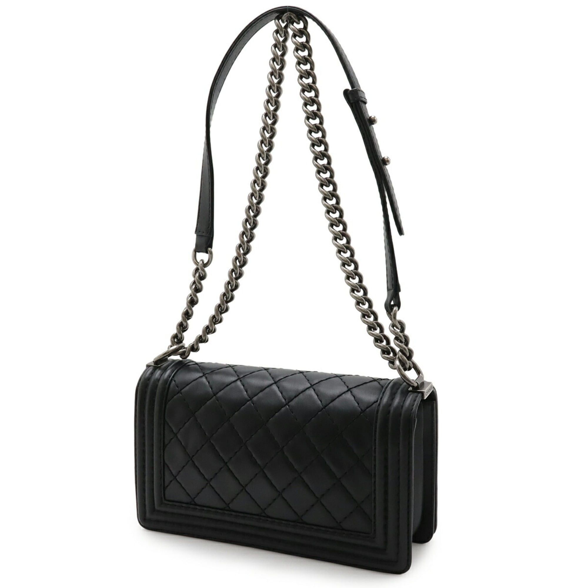 Chanel CHANEL Boy Chanel 25 Wild Stitch Matelasse Coco Mark Chain Shoulder Bag in Soft Calfskin, Black (A67086) Size ONE SIZE - 3 Thumbnail