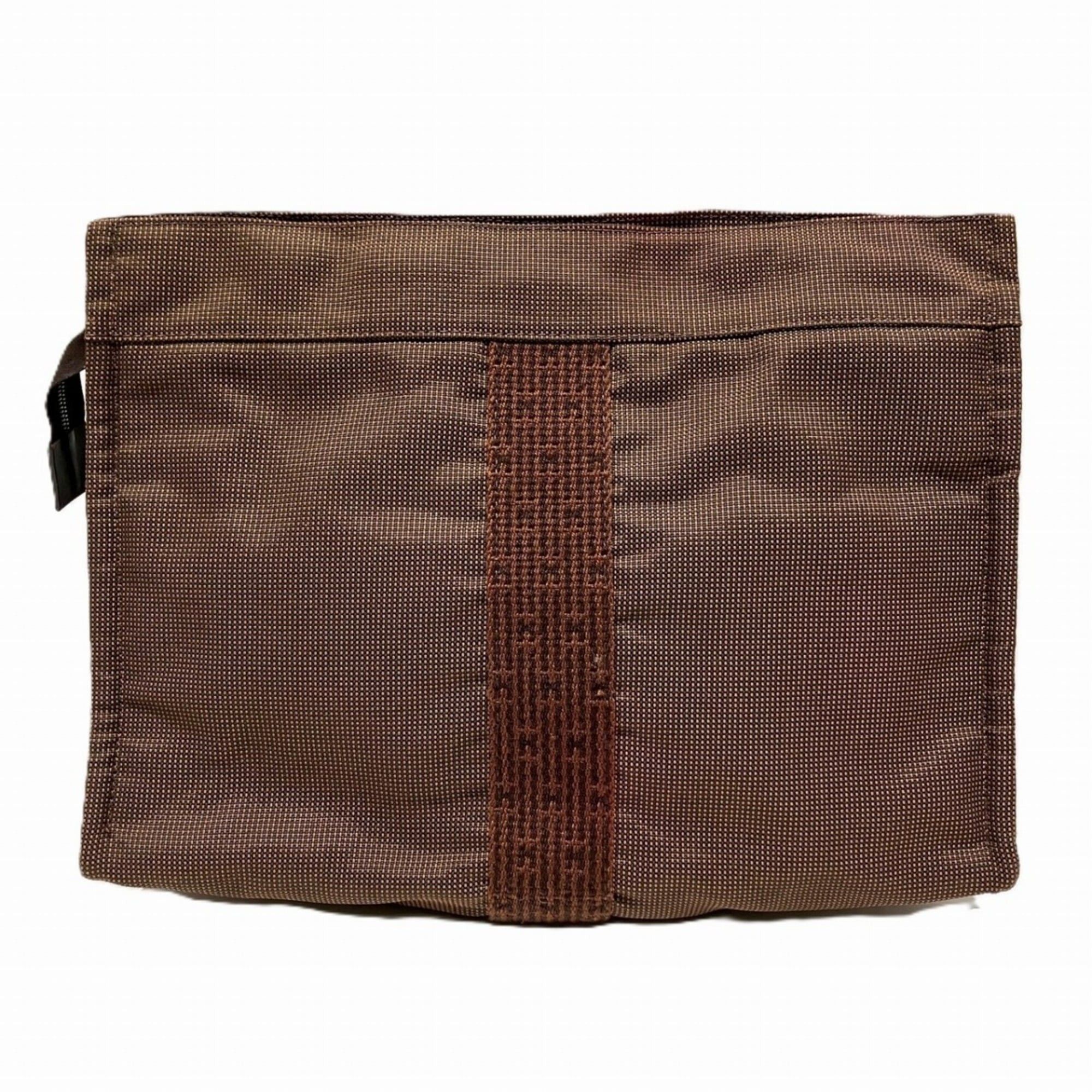 Hermes Hermes Clutch Bag Pouch MM Air Line Canvas Nylon Size ONE SIZE - 2 Thumbnail