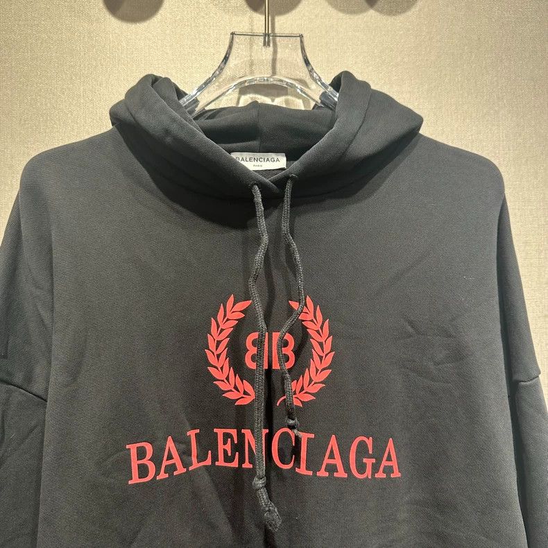 Balenciaga Balenciaga Wheat Ear Logo Black Hoodie Size US S / EU 44-46 / 1 - 5 Thumbnail
