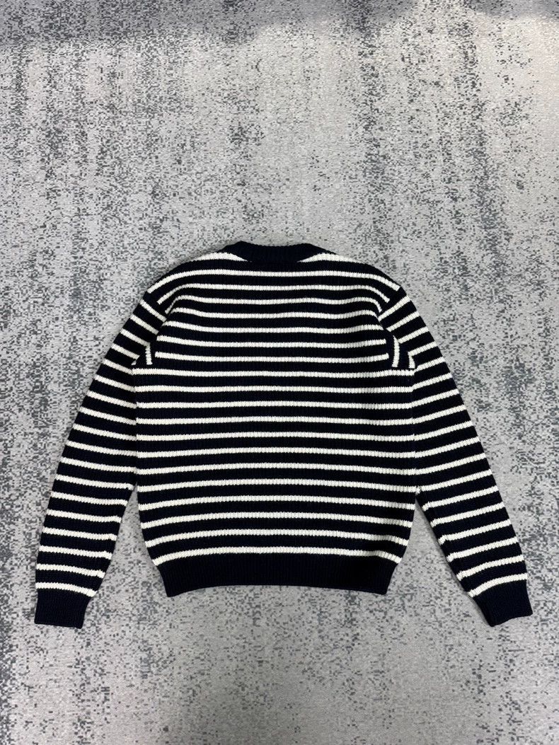 Balenciaga Balenciaga Wool Striped Embroidered Sweater Size US L / EU 52-54 / 3 - 2 Thumbnail