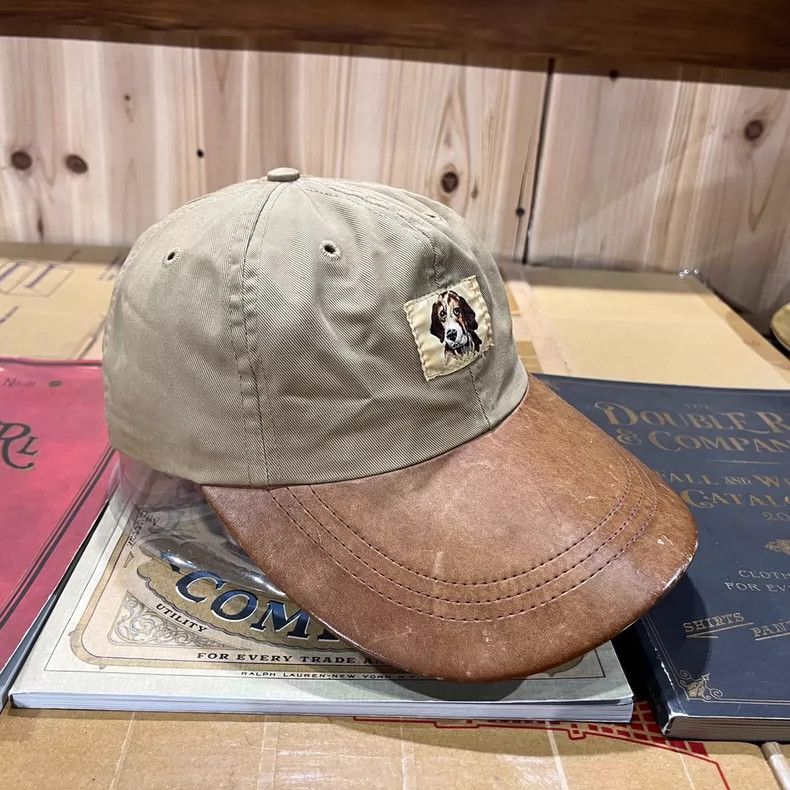 RRL Ralph Lauren RRL Dog Embroidery Leather Brim Baseball Cap Size ONE SIZE - 2 Thumbnail