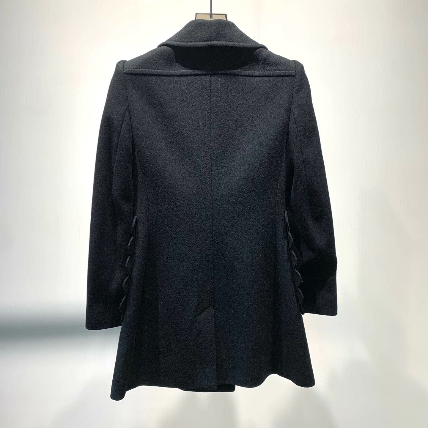 Valentino Valentino Heavy Black Wool Coat Size US M / EU 48-50 / 2 - 2 Thumbnail