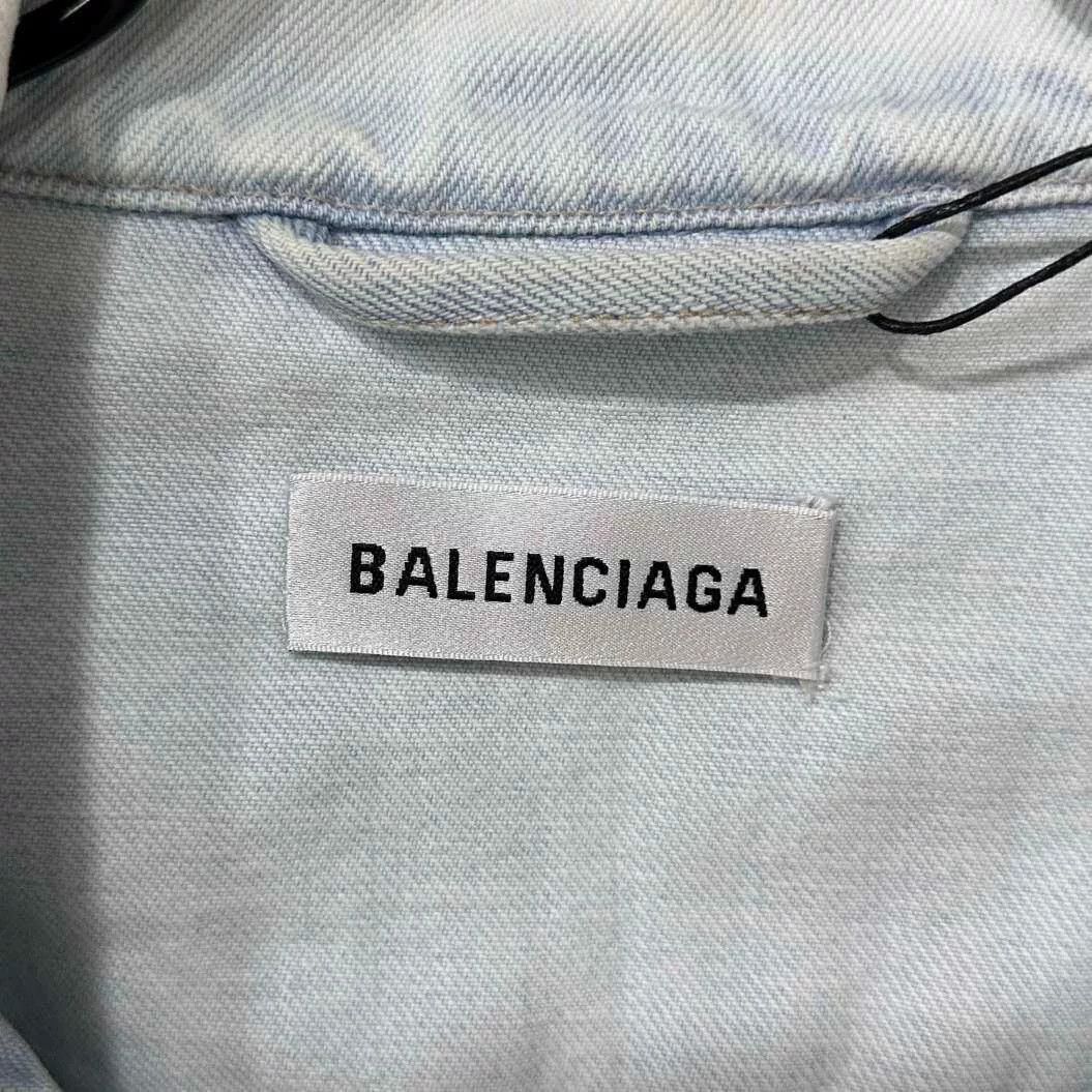 Balenciaga Balenciaga Embroidered Logo Denim Jacket Size US S / EU 44-46 / 1 - 5 Thumbnail