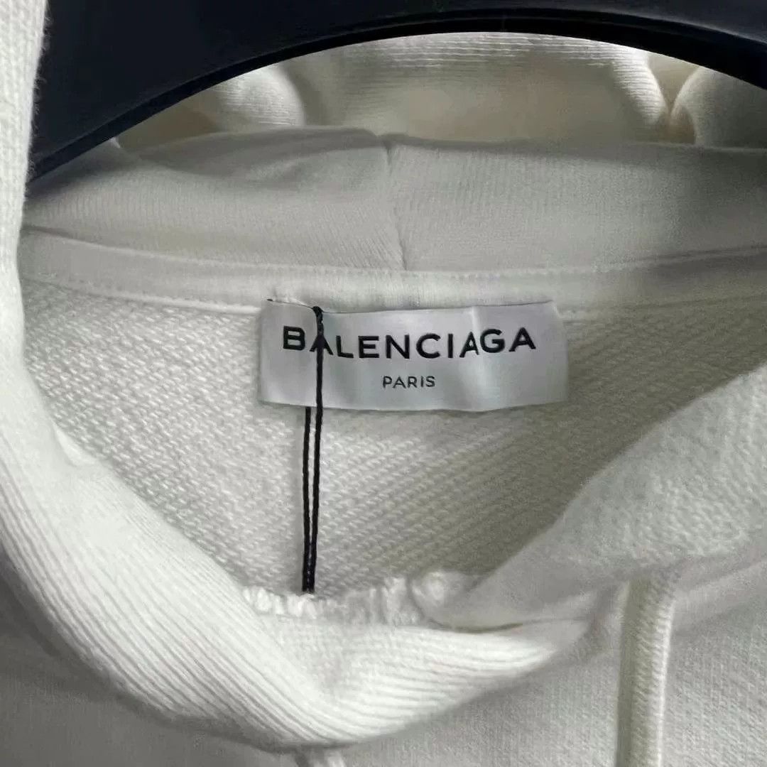 Balenciaga Balenciaga White Logo Print Hoodie Size US XS / EU 42 / 0 - 2 Thumbnail