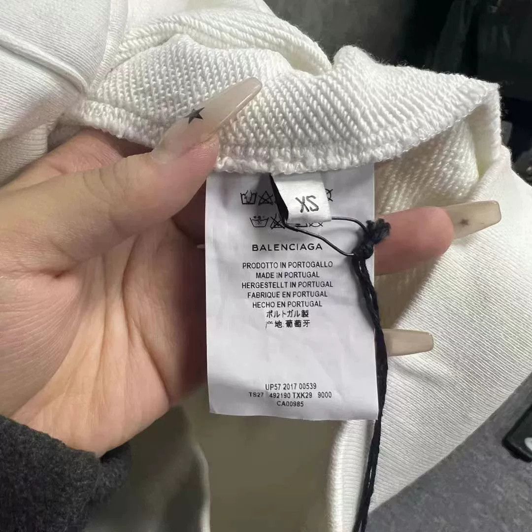Balenciaga Balenciaga White Logo Print Hoodie Size US XS / EU 42 / 0 - 3 Thumbnail