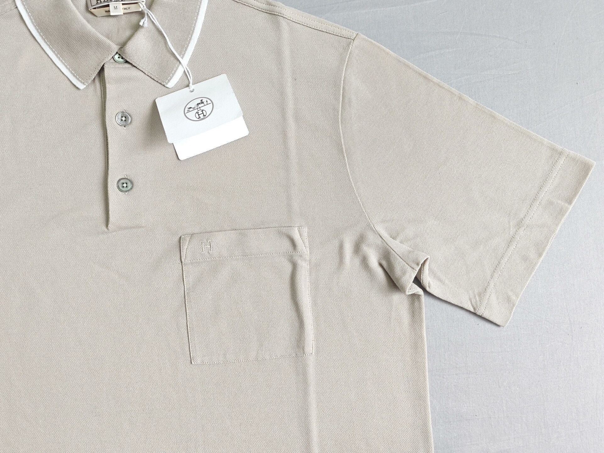 Hermes Hermes Men's Beige Short Sleeve Polo M Size US M / EU 48-50 / 2 - 4 Thumbnail