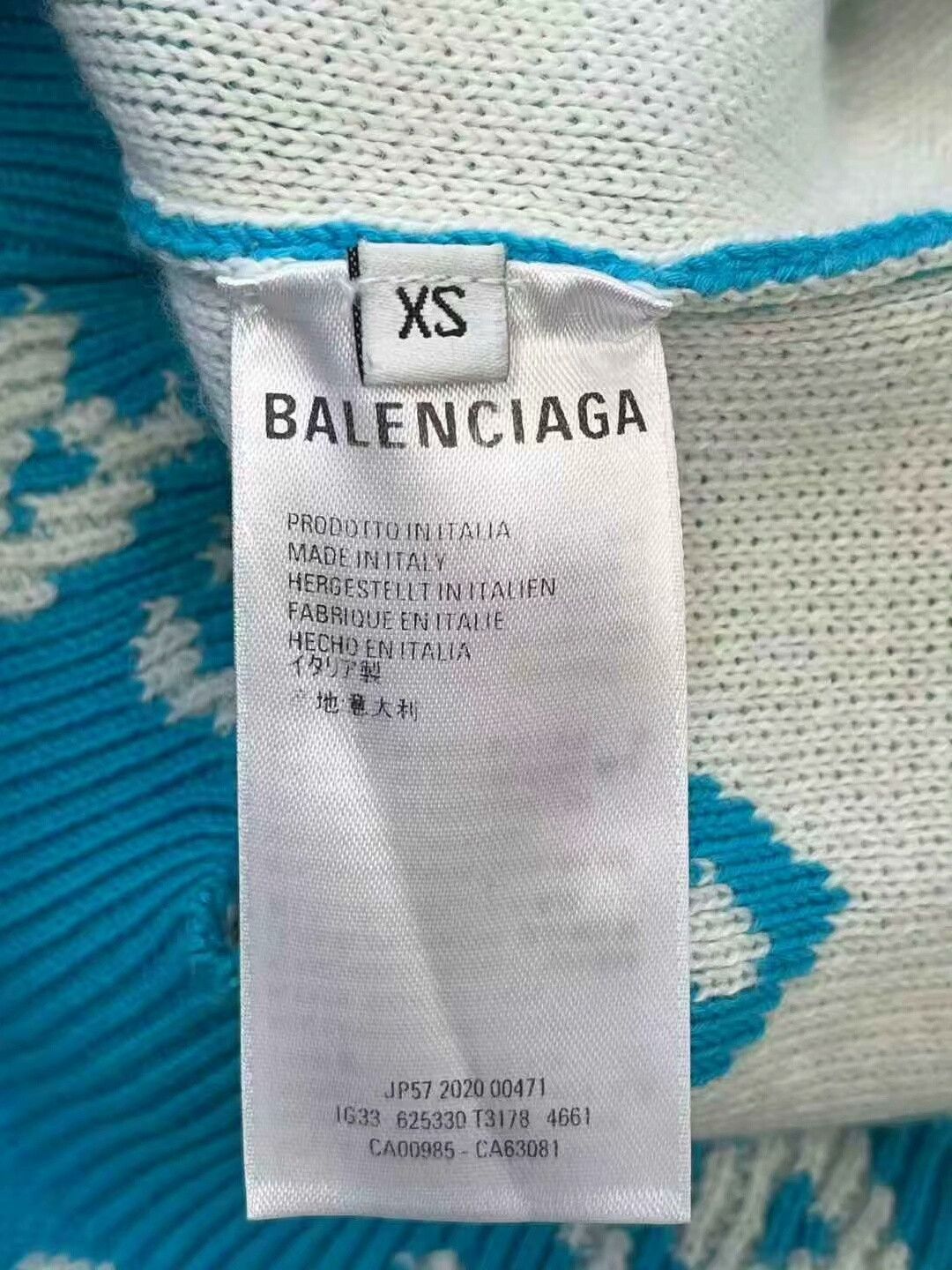 Balenciaga Balenciaga Blue Logo Knit Cardigan Coat Size US XS / EU 42 / 0 - 4 Thumbnail