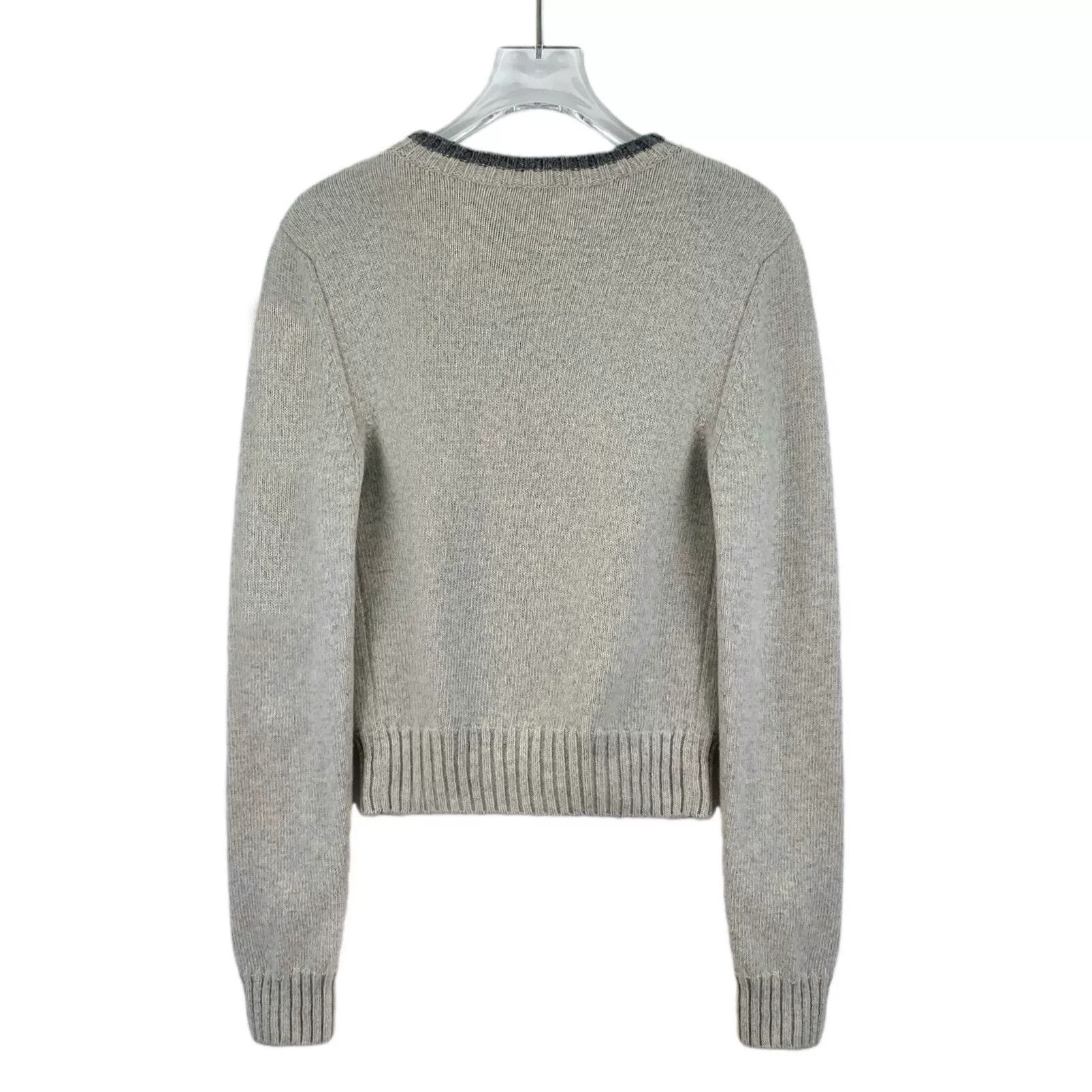Loewe gray logo embroidered wool knit sweater Size US XS / EU 42 / 0 - 2 Thumbnail