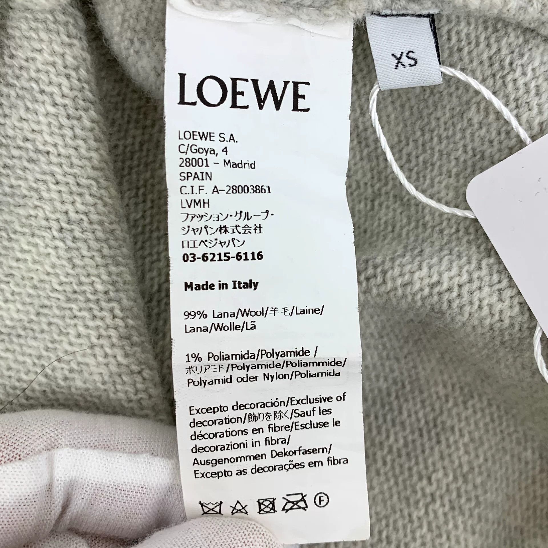 Loewe gray logo embroidered wool knit sweater Size US XS / EU 42 / 0 - 6 Thumbnail