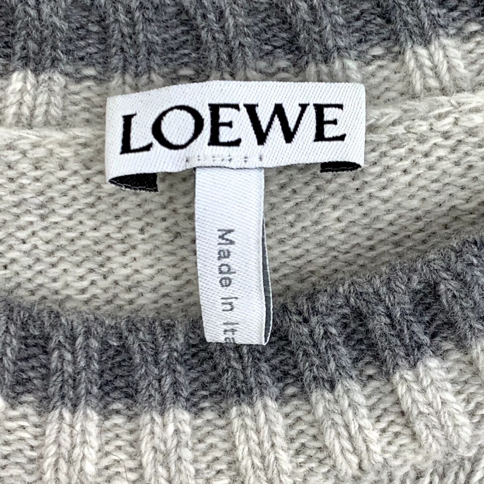 Loewe gray logo embroidered wool knit sweater Size US XS / EU 42 / 0 - 5 Thumbnail