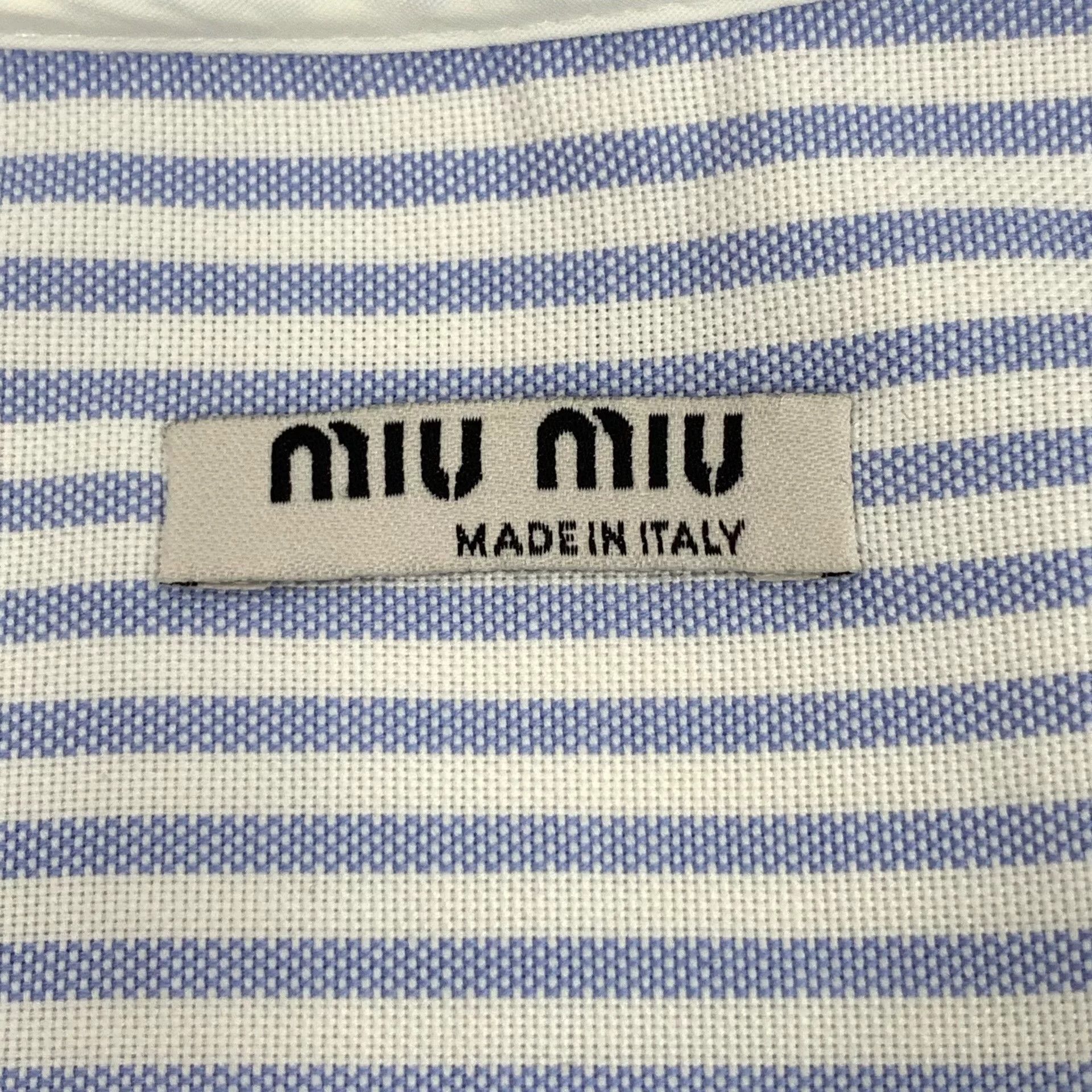 Miu Miu miu miu blue striped collar shirt Size US M / EU 48-50 / 2 - 5 Thumbnail