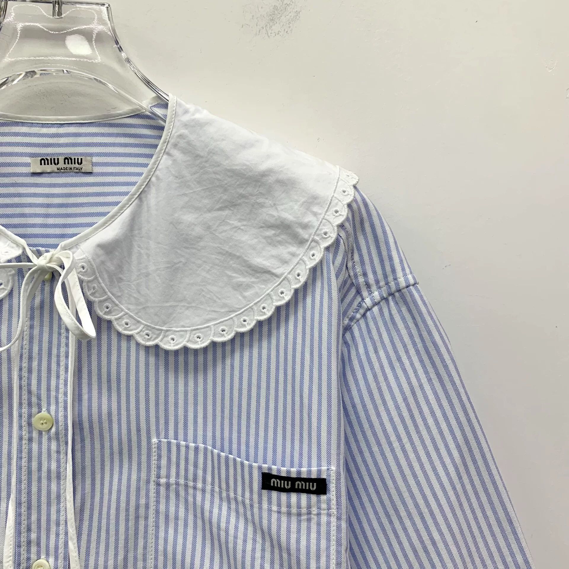 Miu Miu miu miu blue striped collar shirt Size US M / EU 48-50 / 2 - 3 Thumbnail