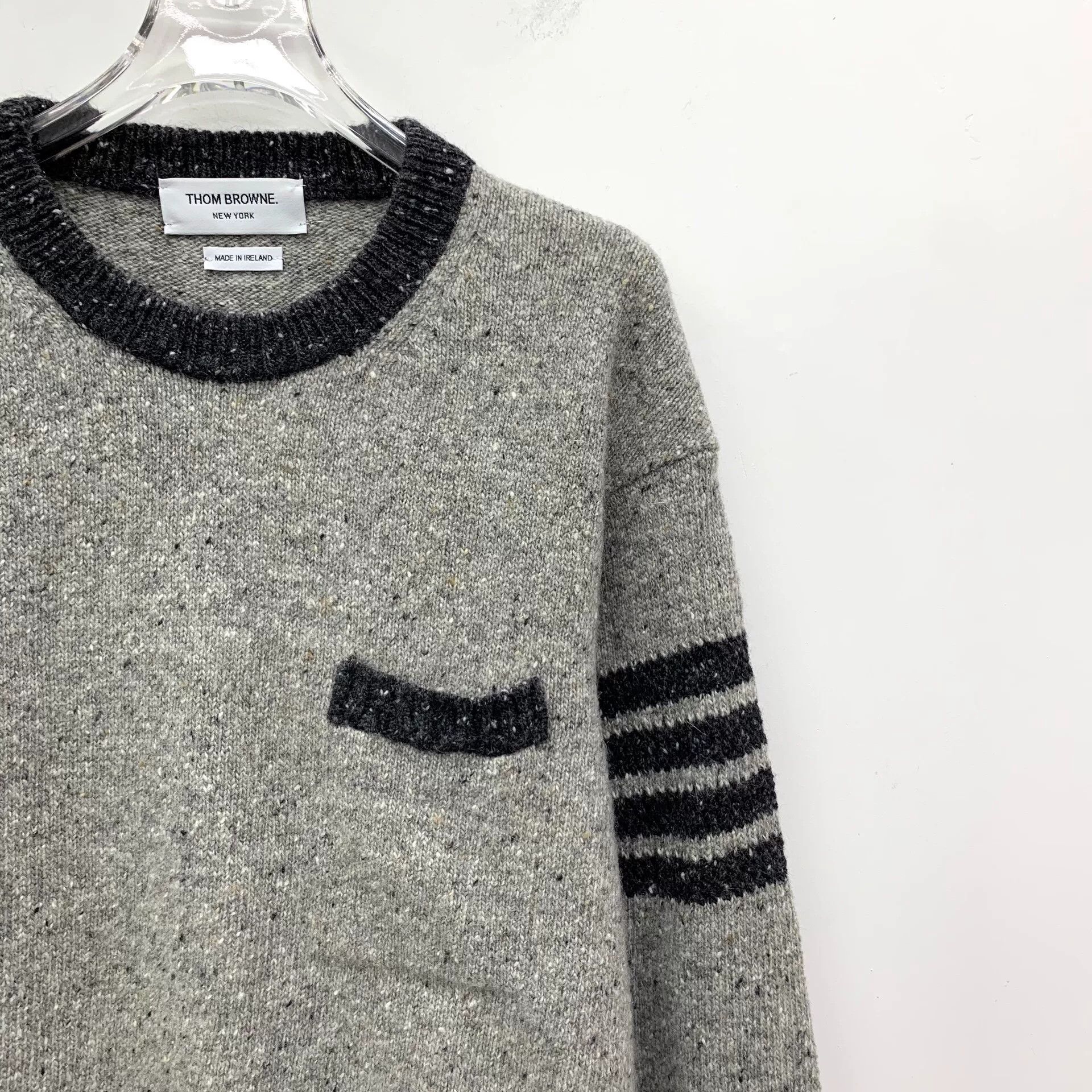 Thom Browne thom browne gray wool crewneck sweater Size US M / EU 48-50 / 2 - 3 Thumbnail