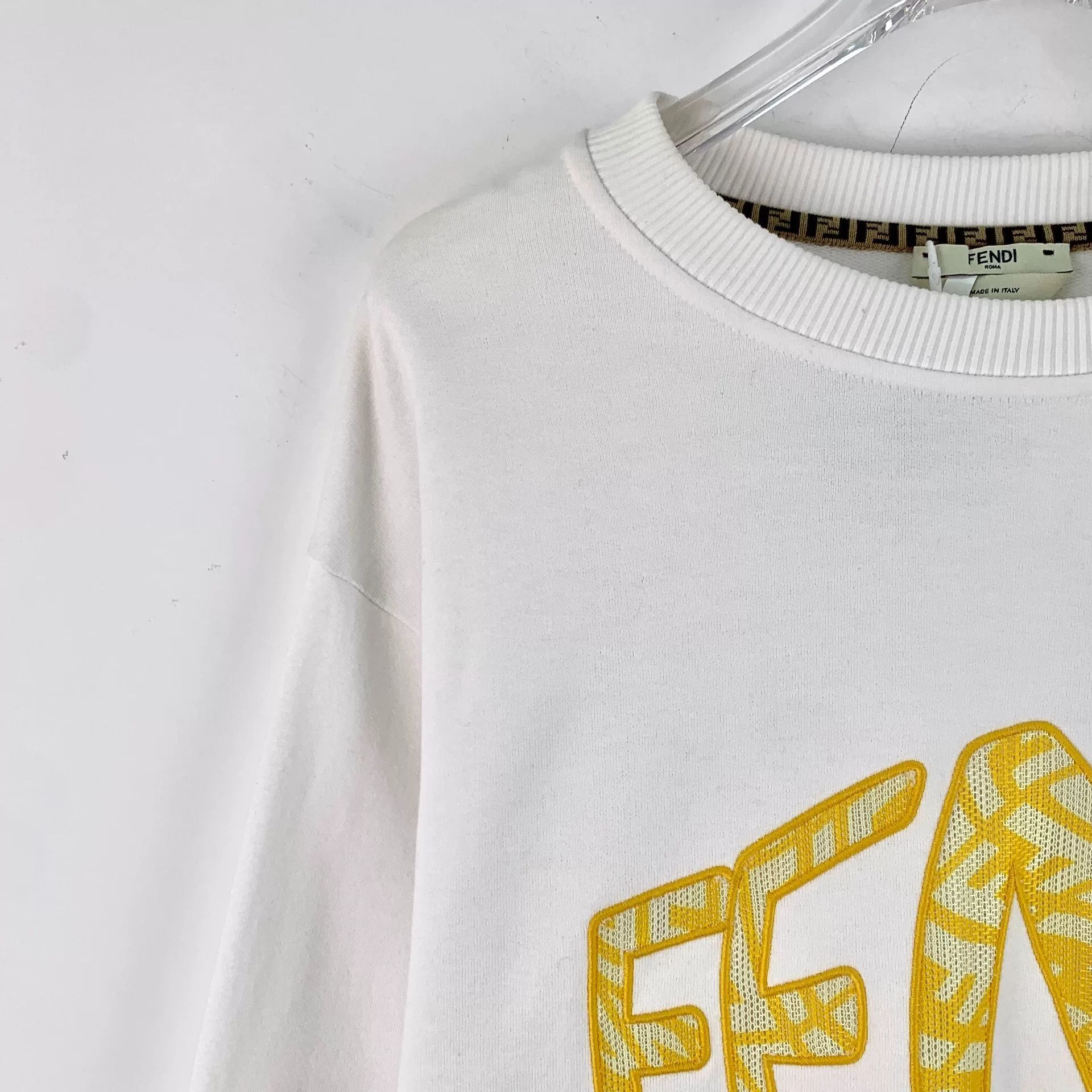 Fendi fendi white logo embroidered long sleeve sweatshirt Size US S / EU 44-46 / 1 - 3 Thumbnail