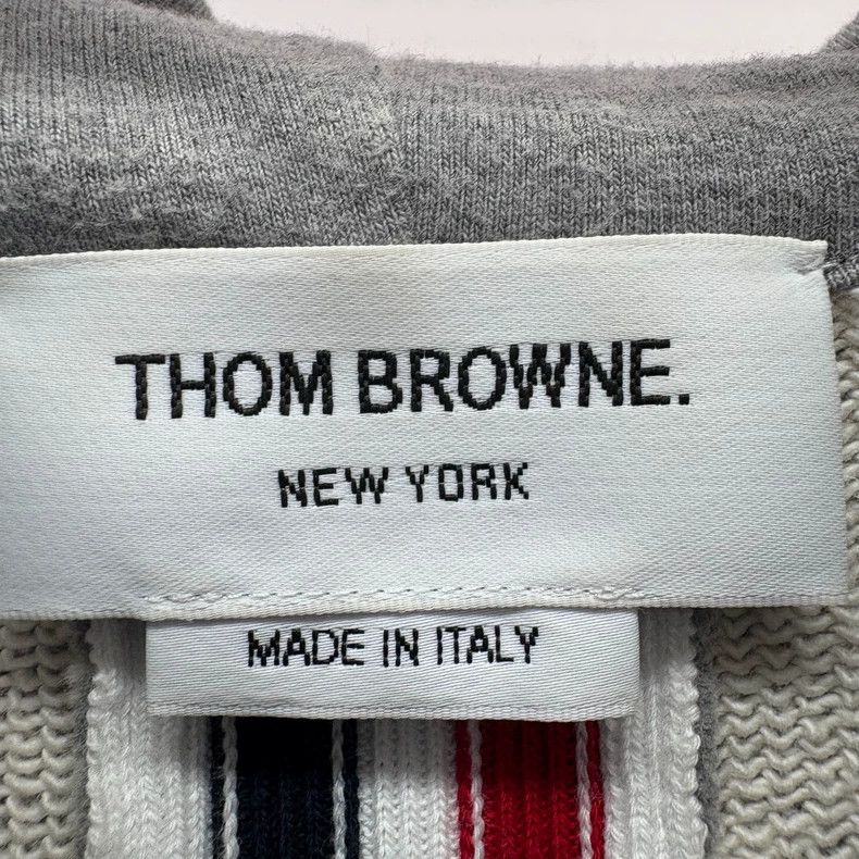 Thom Browne Thom Browne Gray Zip Hoodie with Stripes Size US S / EU 44-46 / 1 - 6 Thumbnail