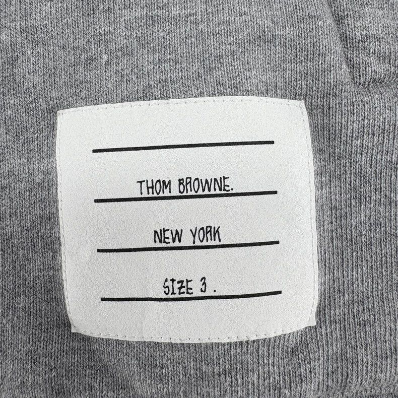 Thom Browne Thom Browne Gray Zip Hoodie with Stripes Size US S / EU 44-46 / 1 - 7 Thumbnail