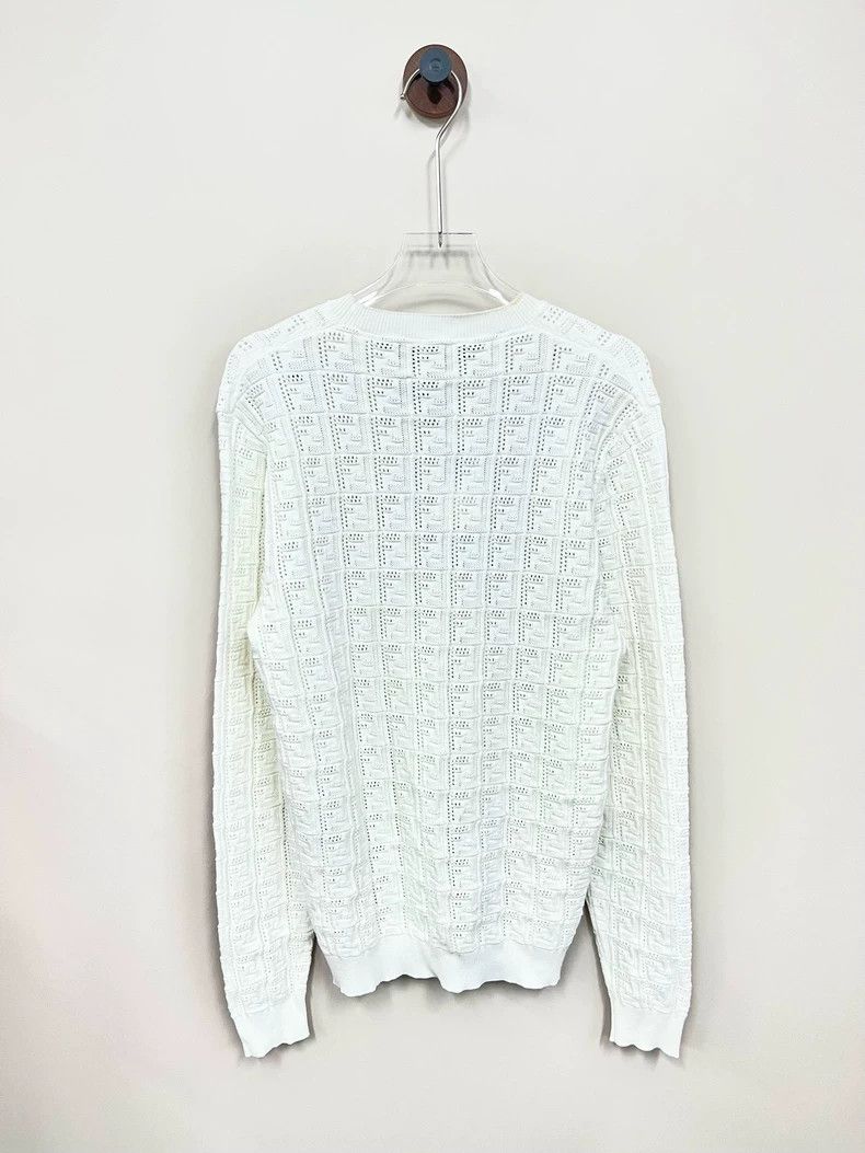 Fendi Fendi White Logo Knit Sweater 46 Size US XL / EU 56 / 4 - 2 Thumbnail