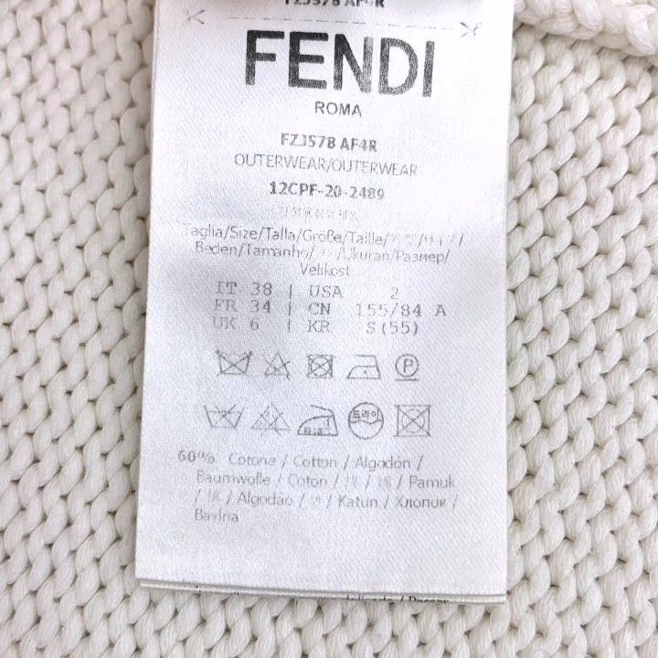 Fendi Fendi Beige V-Neck Button Knit Cardigan Size US S / EU 44-46 / 1 - 7 Thumbnail