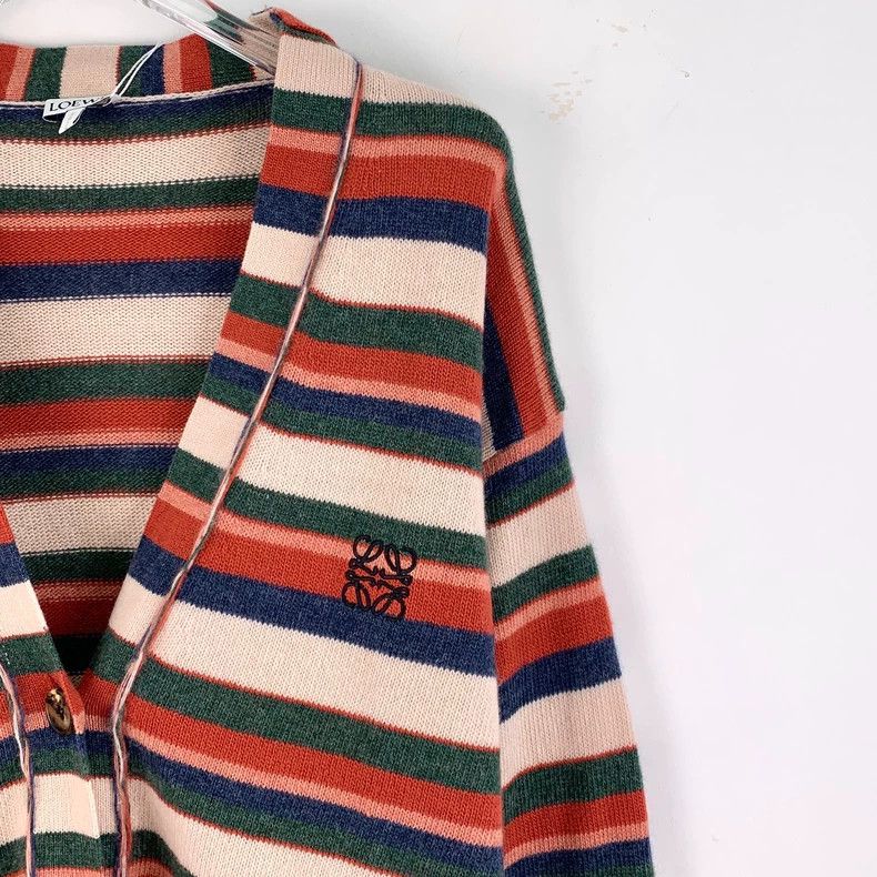 Loewe Loewe Striped Logo Wool Cardigan Coat Size US M / EU 48-50 / 2 - 3 Thumbnail