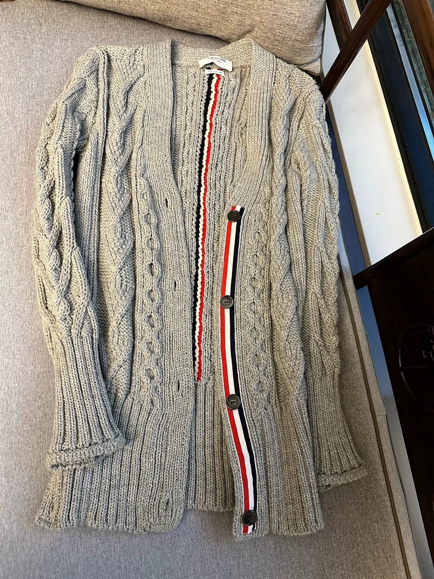 Thom Browne thom browne gray cable knit cardigan Size US S / EU 44-46 / 1 - 2 Thumbnail