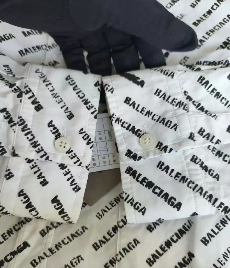 Balenciaga Balenciaga White Logo Print Shirt 38 Size US M / EU 48-50 / 2 - 5 Thumbnail