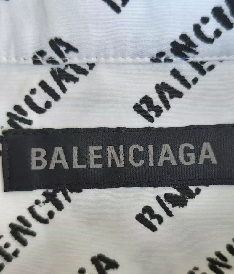 Balenciaga Balenciaga White Logo Print Shirt 38 Size US M / EU 48-50 / 2 - 2 Thumbnail