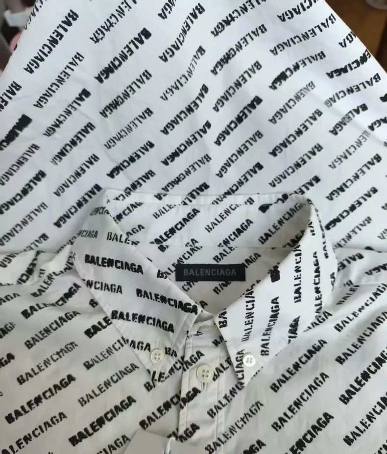 Balenciaga Balenciaga White Logo Print Shirt 38 Size US M / EU 48-50 / 2 - 6 Thumbnail