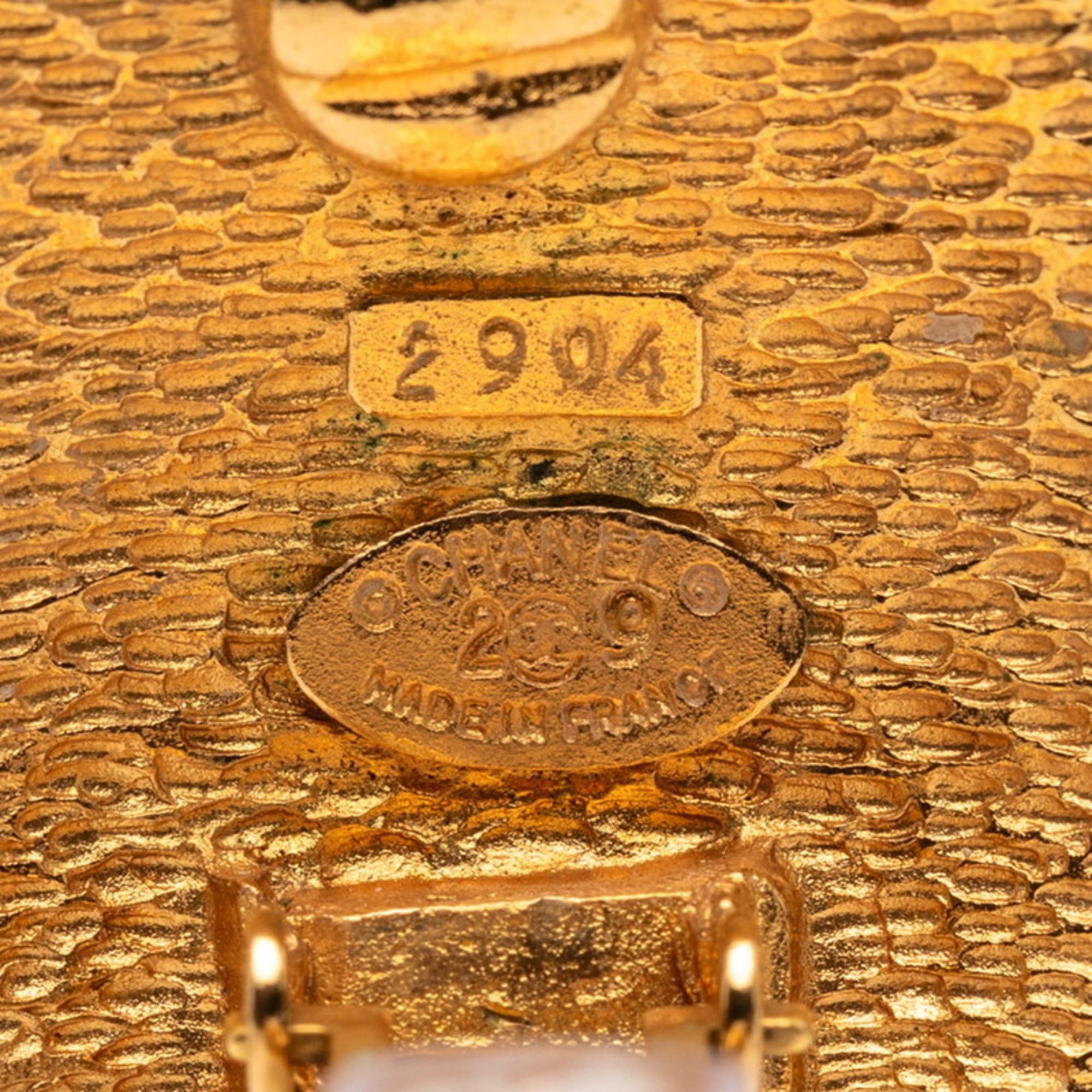 Chanel CHANEL Coco Mark Braided Earrings, Gold Plated, Women's Size ONE SIZE - 3 Thumbnail
