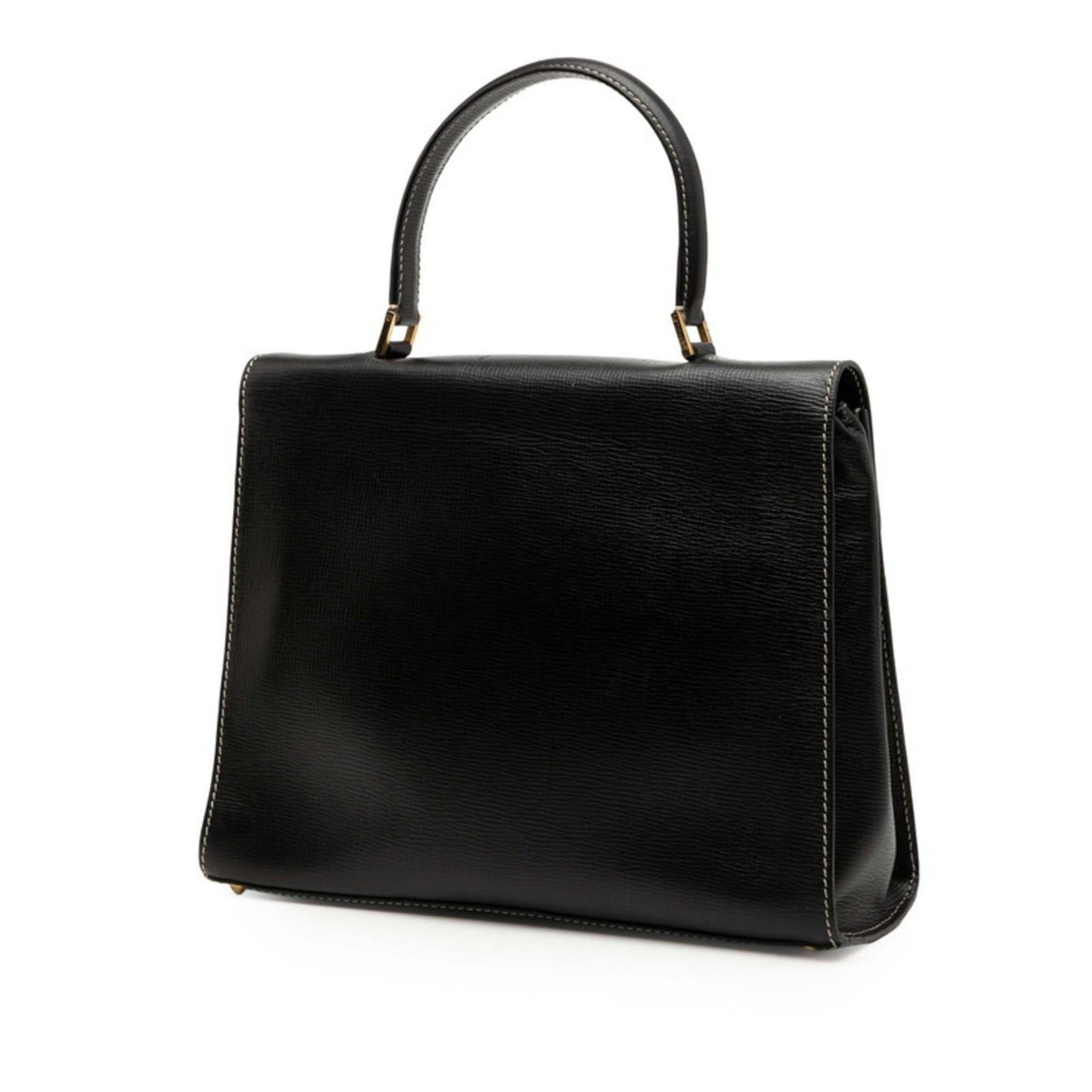 Celine Celine logo handbag in black leather for women. Size ONE SIZE - 2 Thumbnail