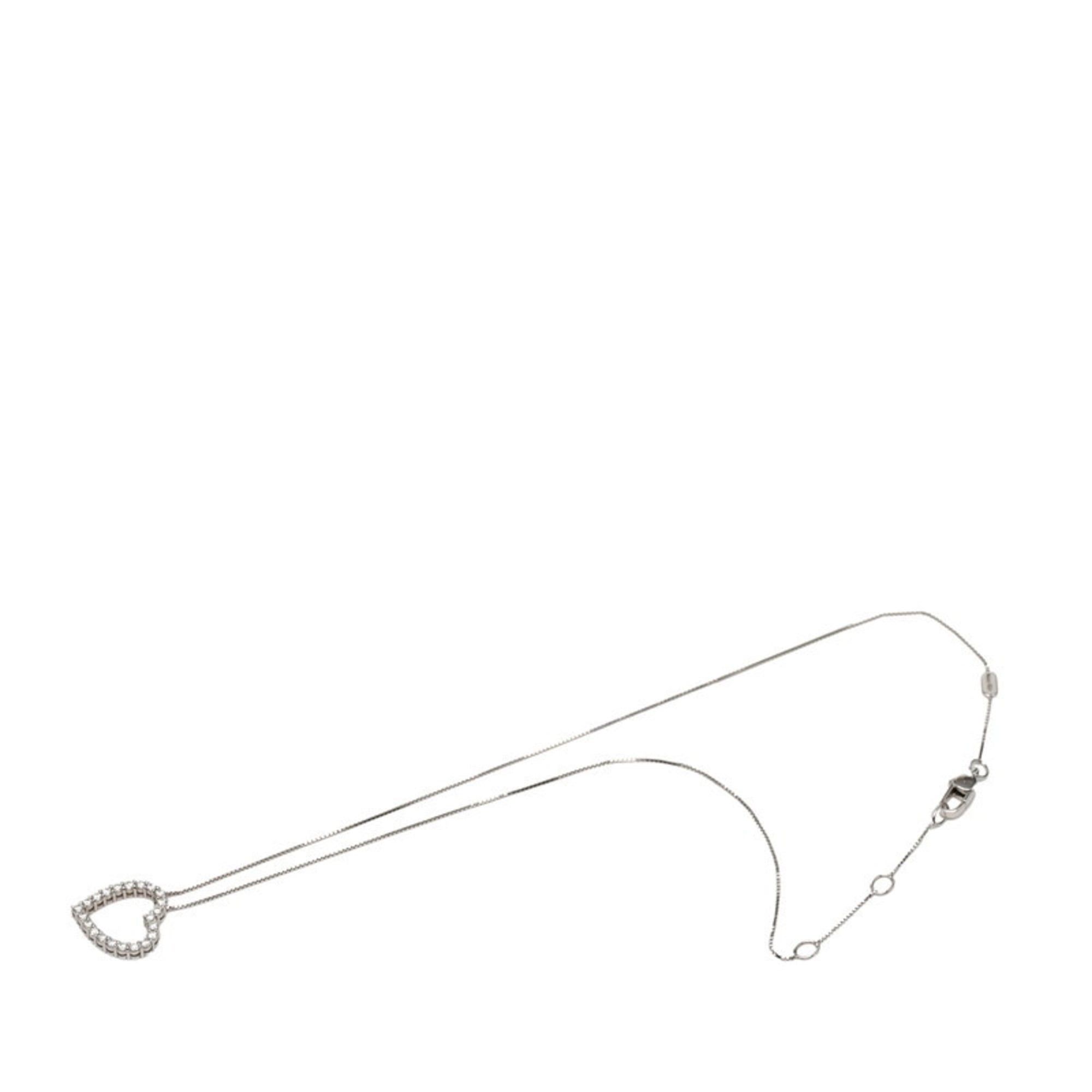 Gucci Gucci Heart Motif Diamond Pendant Necklace in 18K White Gold for Women Size ONE SIZE - 3 Thumbnail