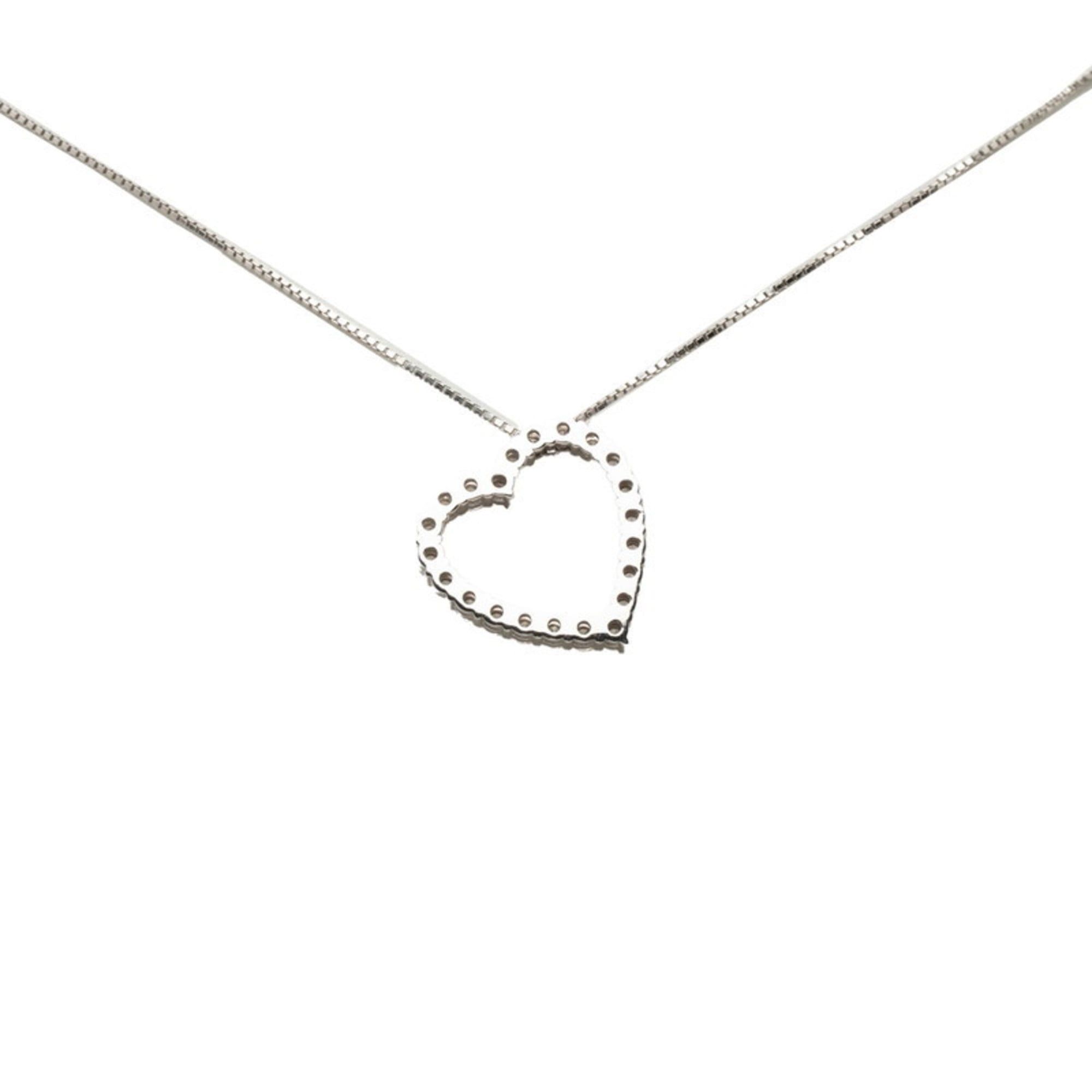 Gucci Gucci Heart Motif Diamond Pendant Necklace in 18K White Gold for Women Size ONE SIZE - 2 Thumbnail