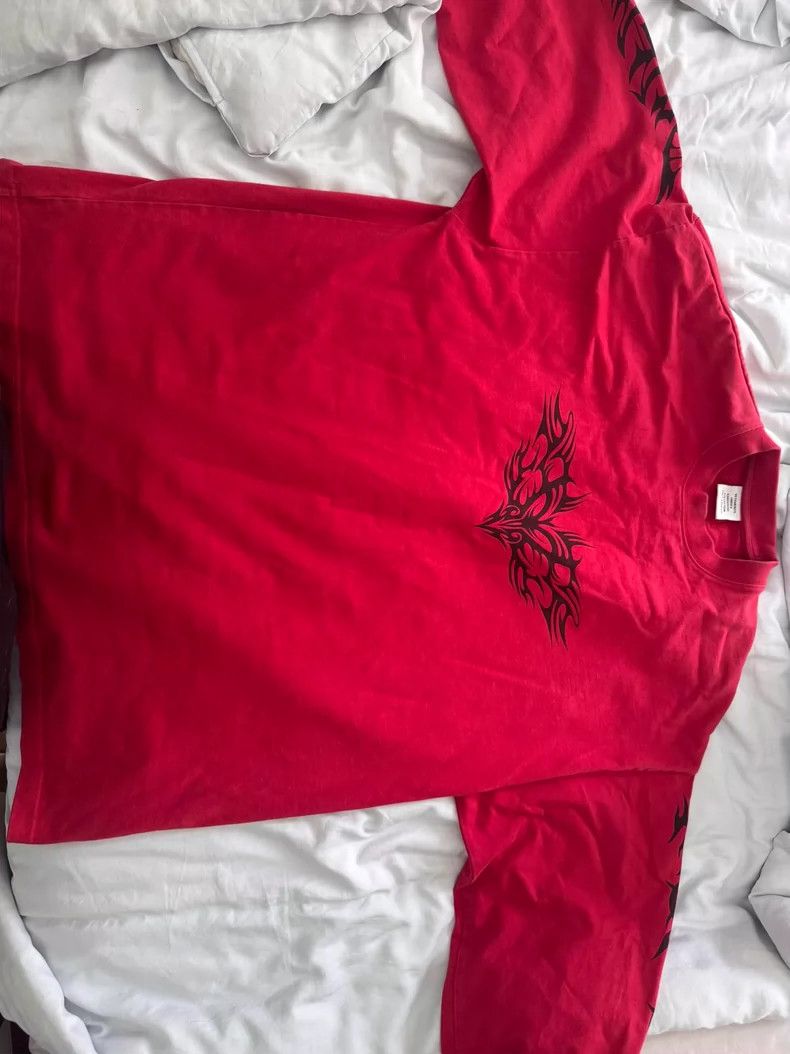 Vetements Vetements Red Oversize Long Sleeve Shirt Size US S / EU 44-46 / 1 - 5 Thumbnail