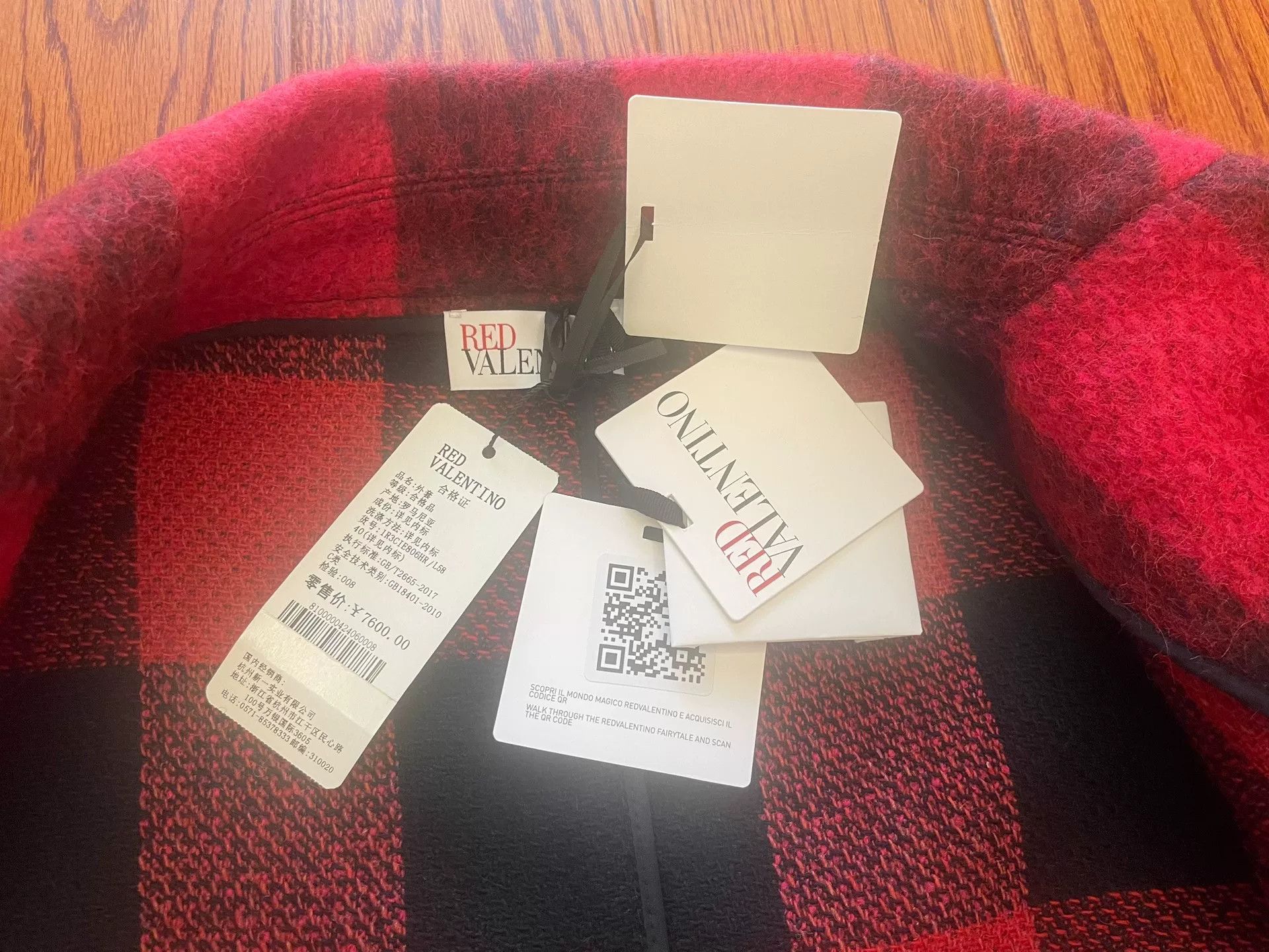 Valentino Valentino Red Plaid Short Coat Size US M / EU 48-50 / 2 - 5 Thumbnail