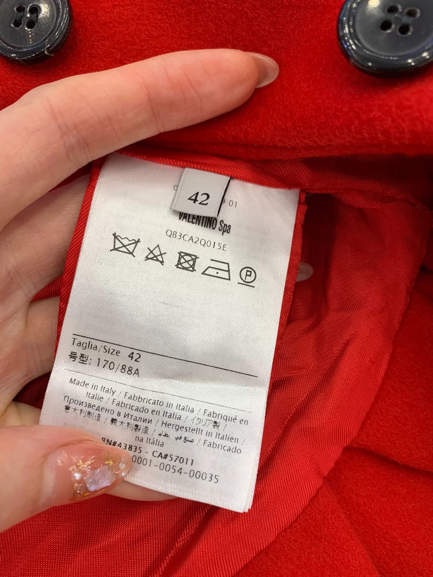 Valentino VALENTINO Women's Red Cashmere Coat Size US XL / EU 56 / 4 - 8 Thumbnail