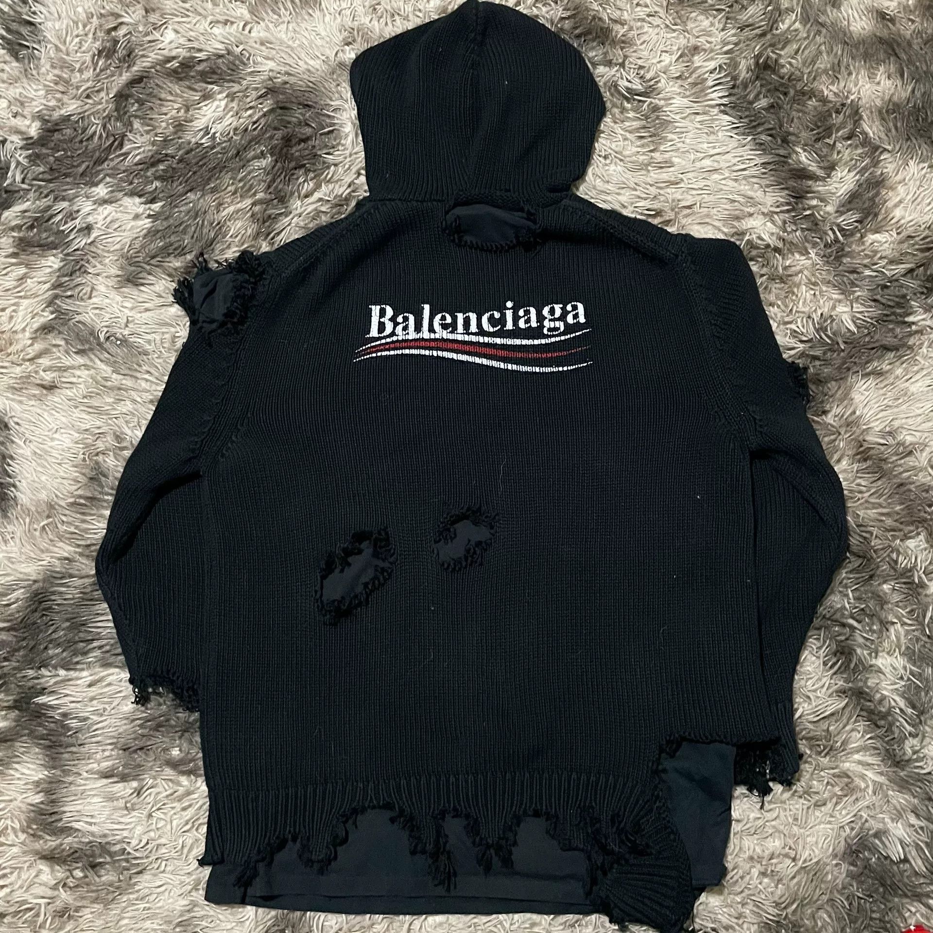 Balenciaga Balenciaga Distressed Coke Layered Sweater Size US M / EU 48-50 / 2 - 2 Thumbnail