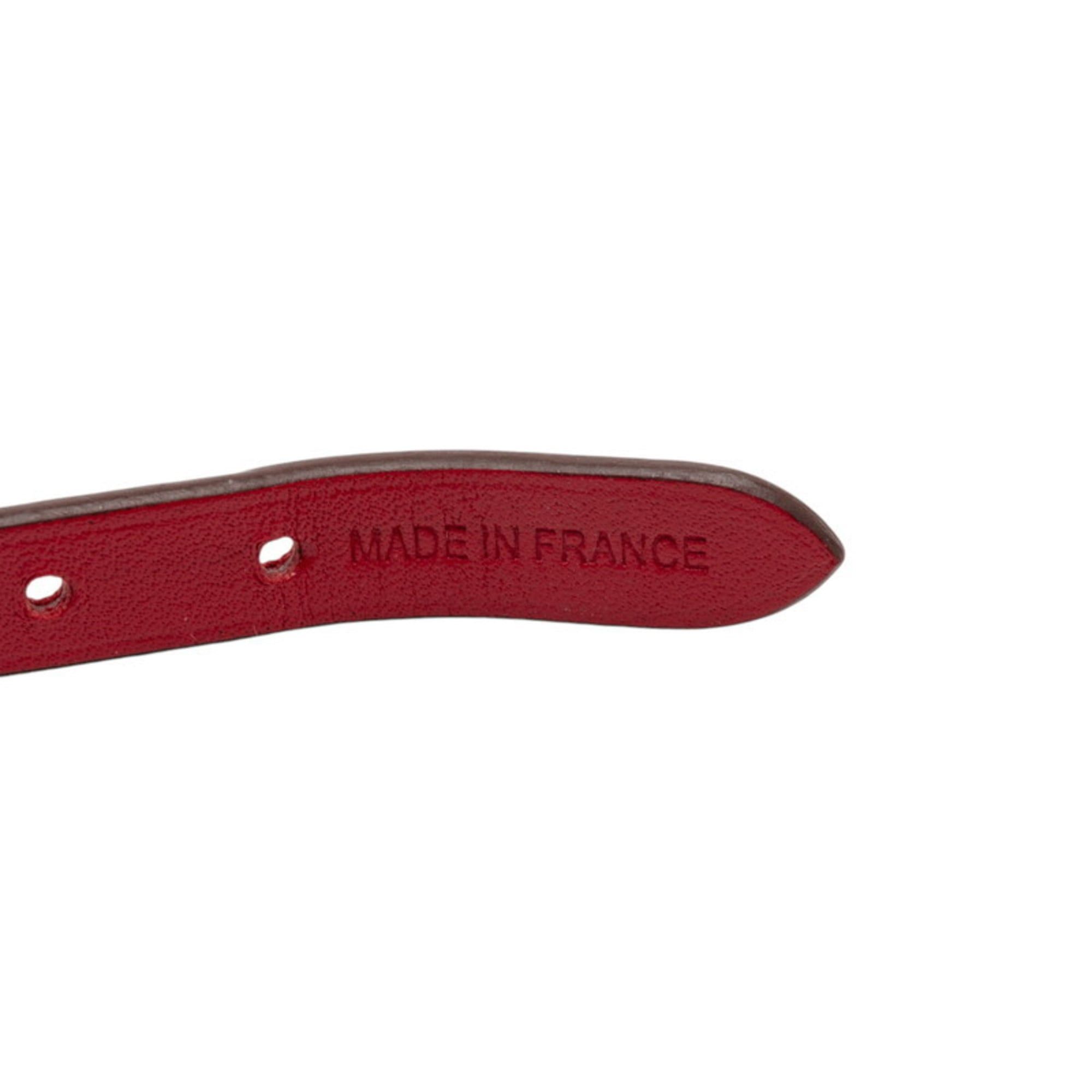 Hermes Hermès Etrier Double Tour Choker in Red and Silver Leather Metal, Women's HERMES Size ONE SIZE - 7 Thumbnail