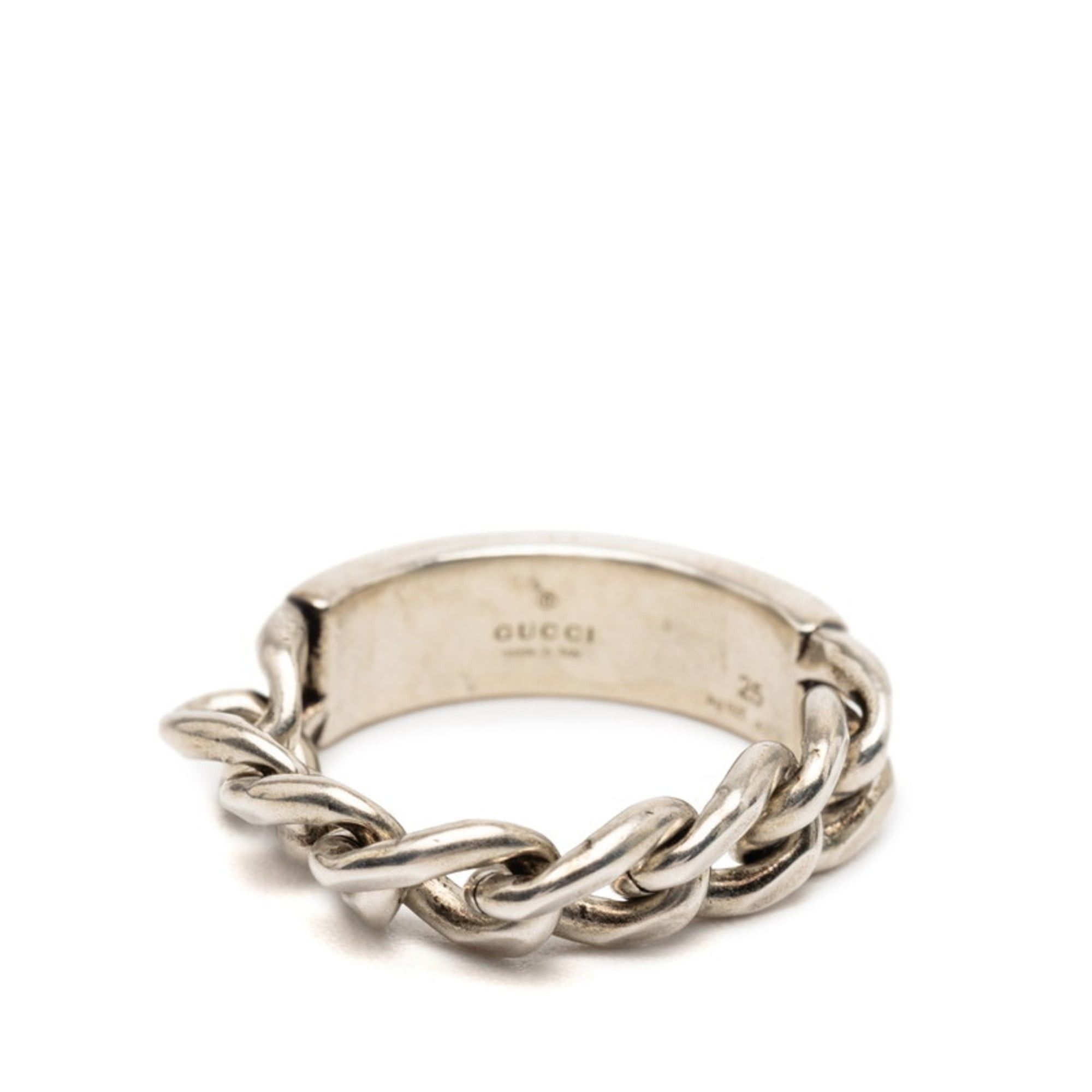 Gucci Gucci Gormet Chain Ring #25 Silver with Light Blue Enamel, SV925, Men's Size ONE SIZE - 3 Thumbnail