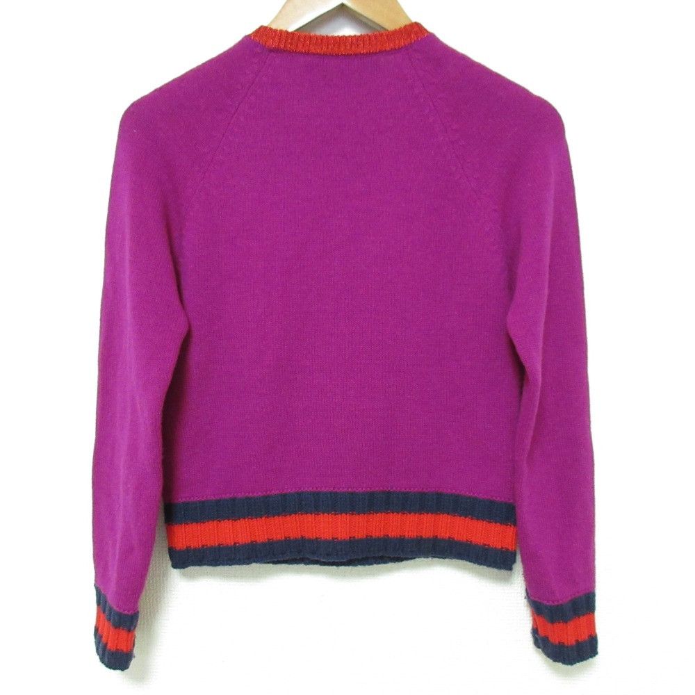 Gucci Gucci Gucci Strawberry Bijou Web Line Knitwear Cotton Tops 434164 DUTY FREE for USA Size ONE SIZE - 2 Thumbnail